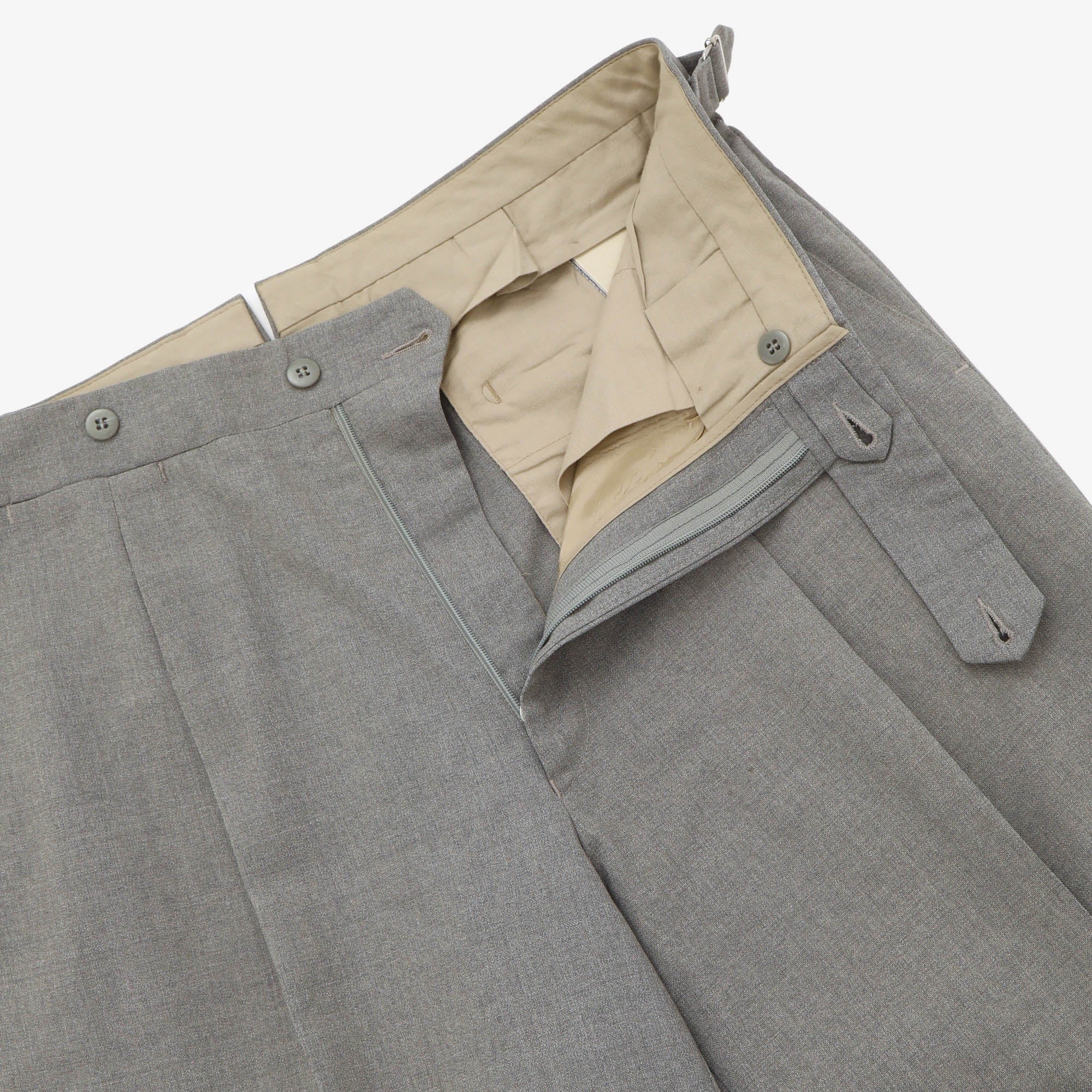3 Ply Wool Pleated Trousers (32W X 28L) - Image 3