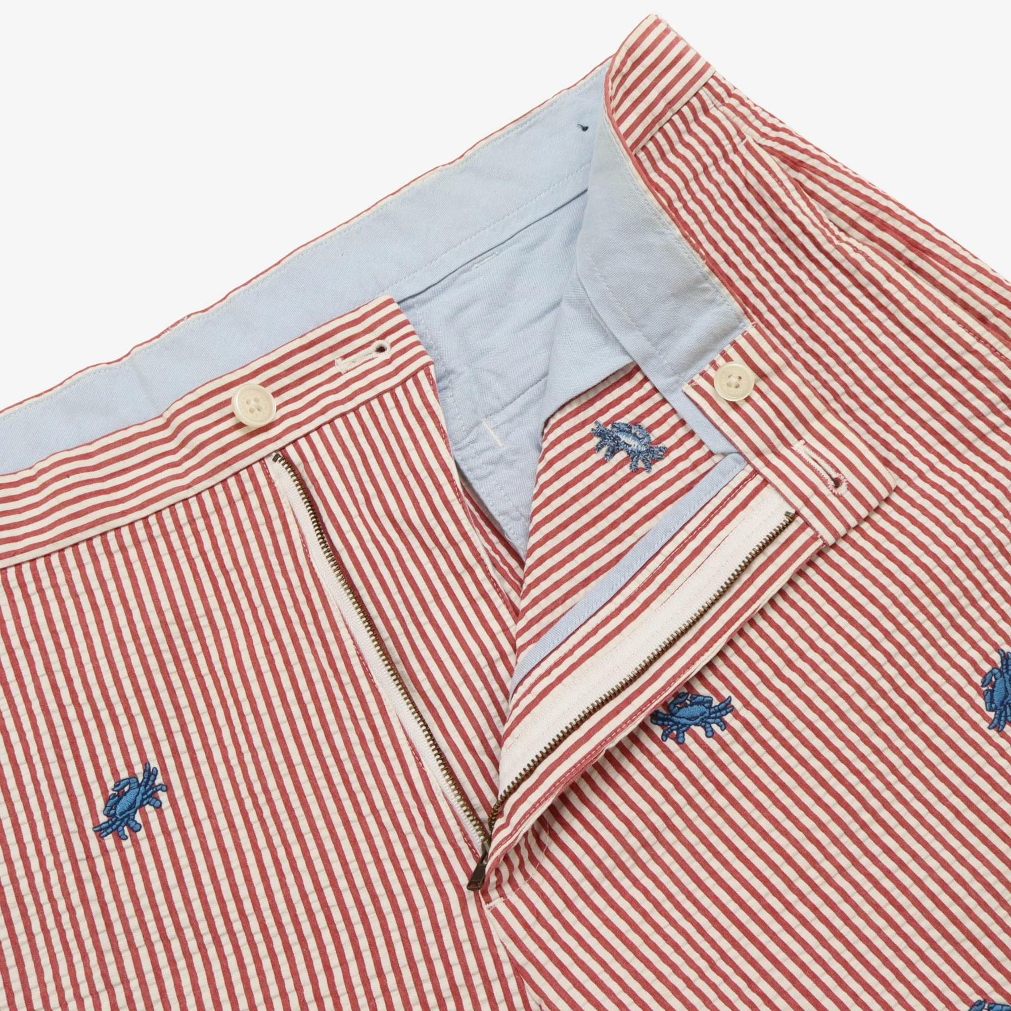346 Embroidered Seersucker Shorts (40W) - Image 3