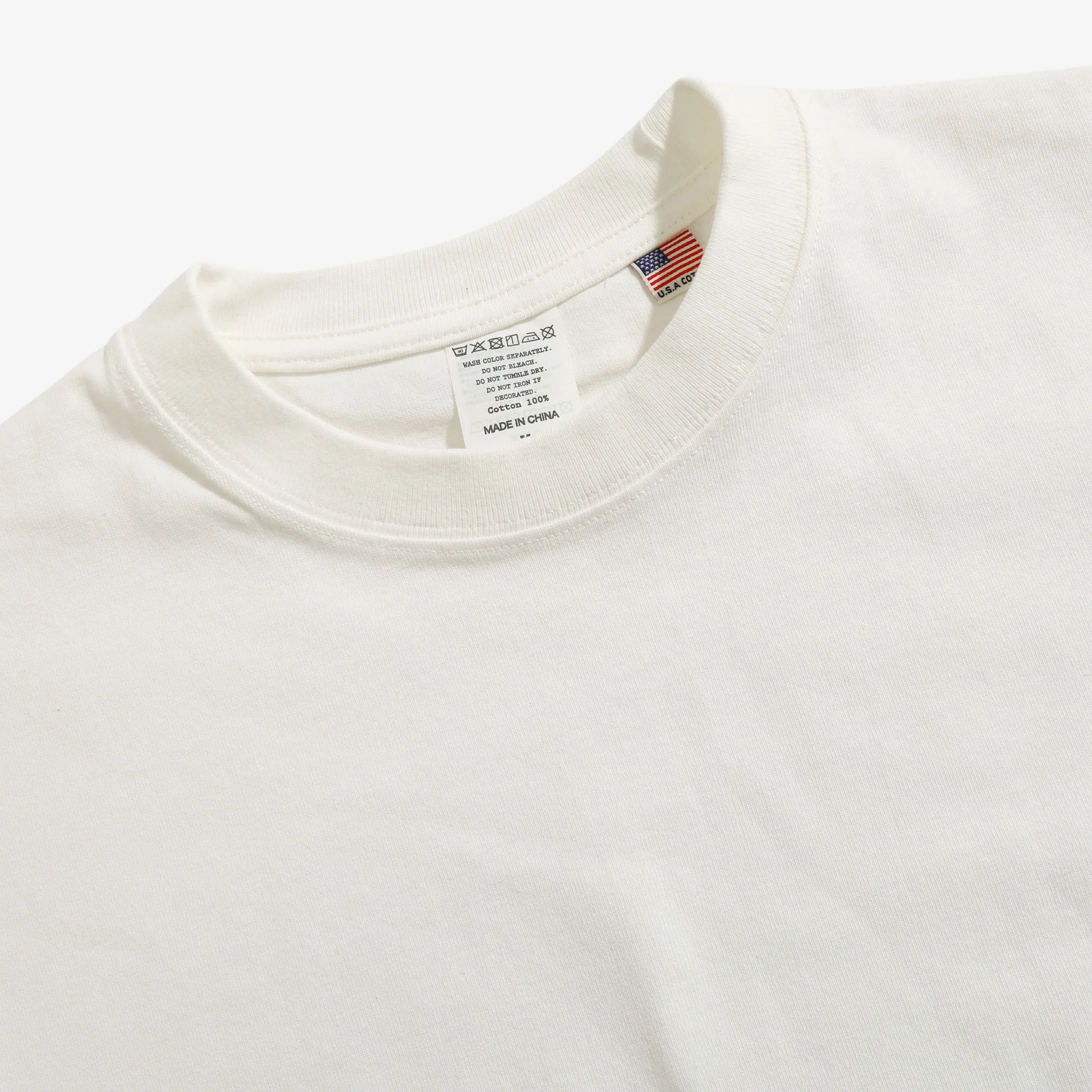 8oz USA Cotton T-Shirt - Ecru - Image 3