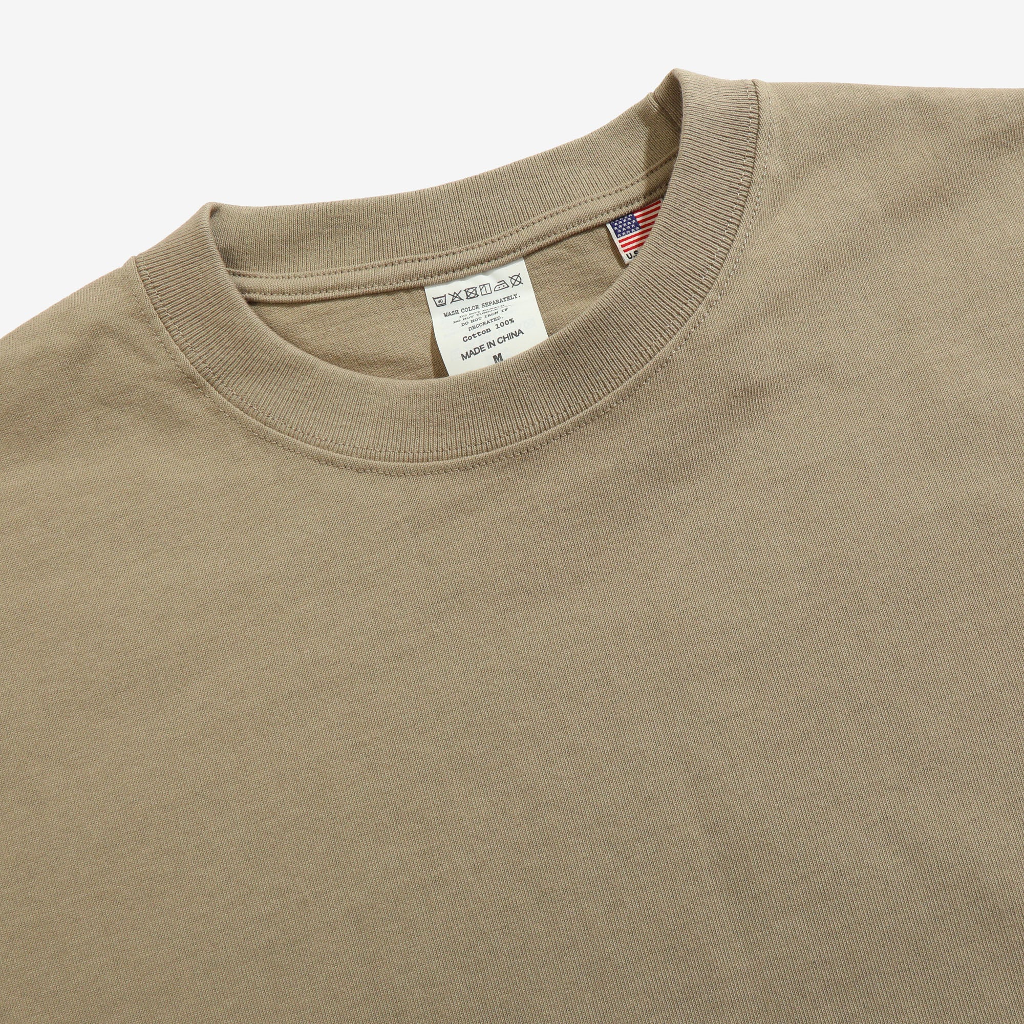 8oz USA Cotton T-Shirt - Khaki - Image 3