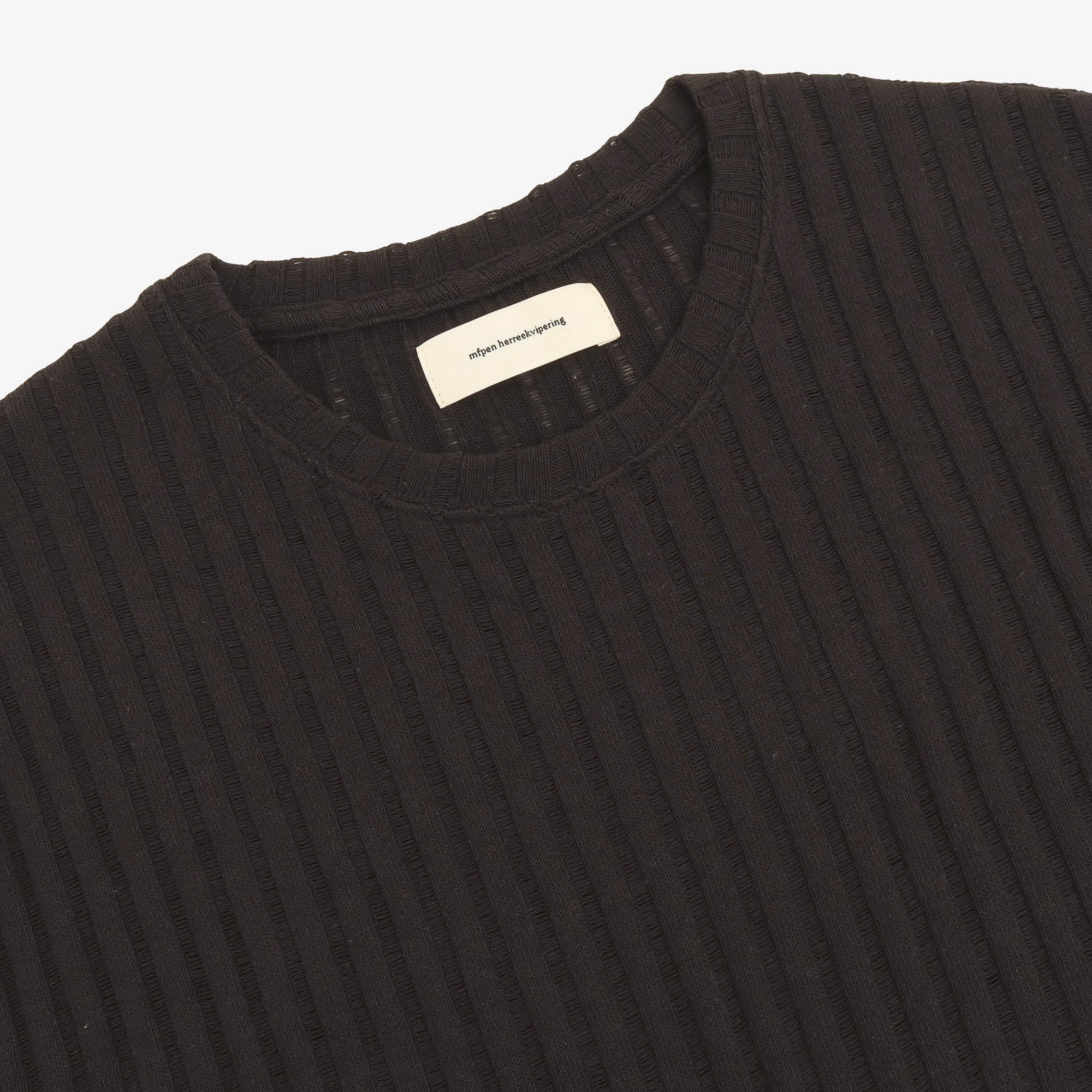 Ajour Round Neck Ribbed Sweater - Image 3