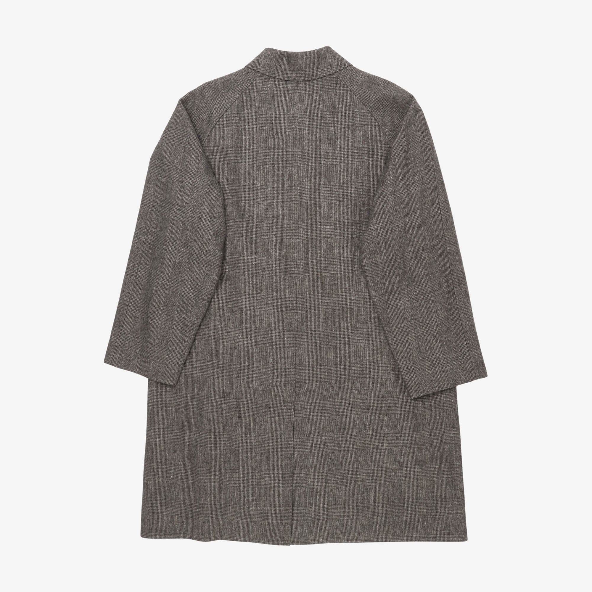 Balmacaan Linen Wool Twill Coat - Image 2