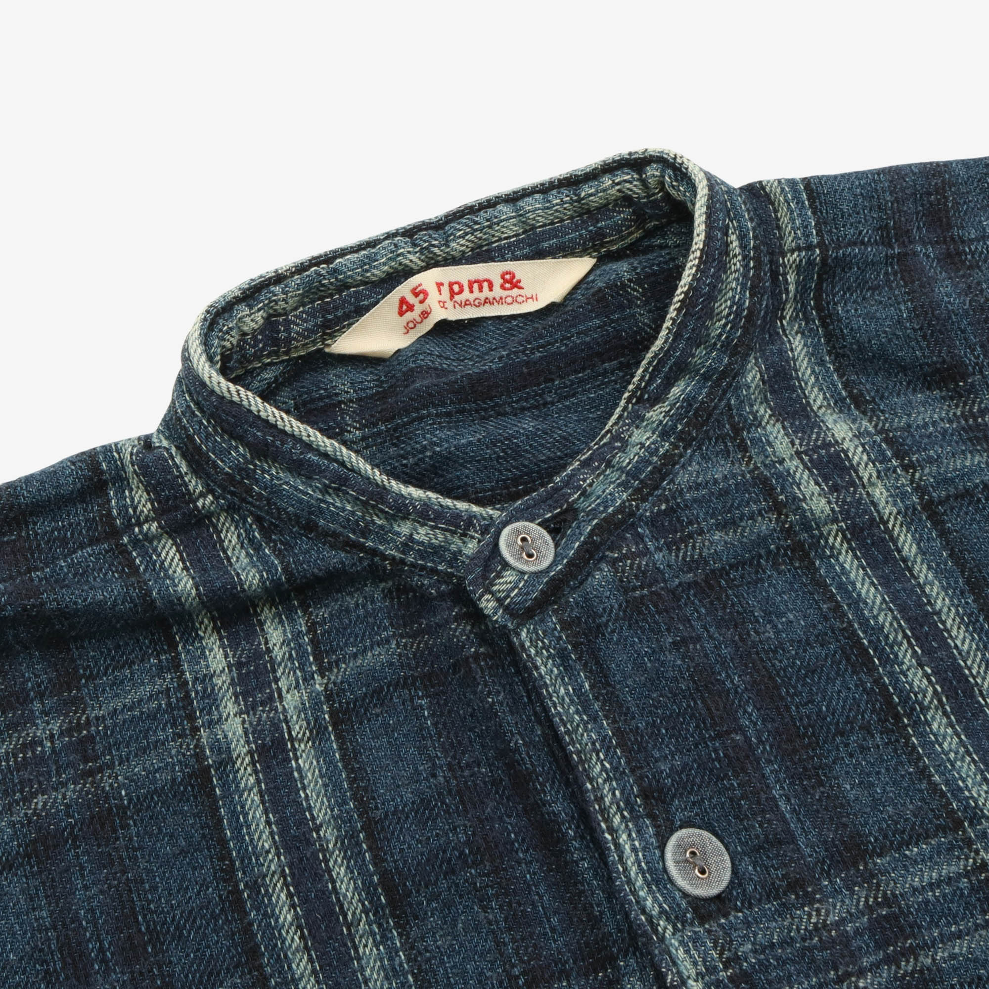 Band Collar Check PO Shirt - Image 4