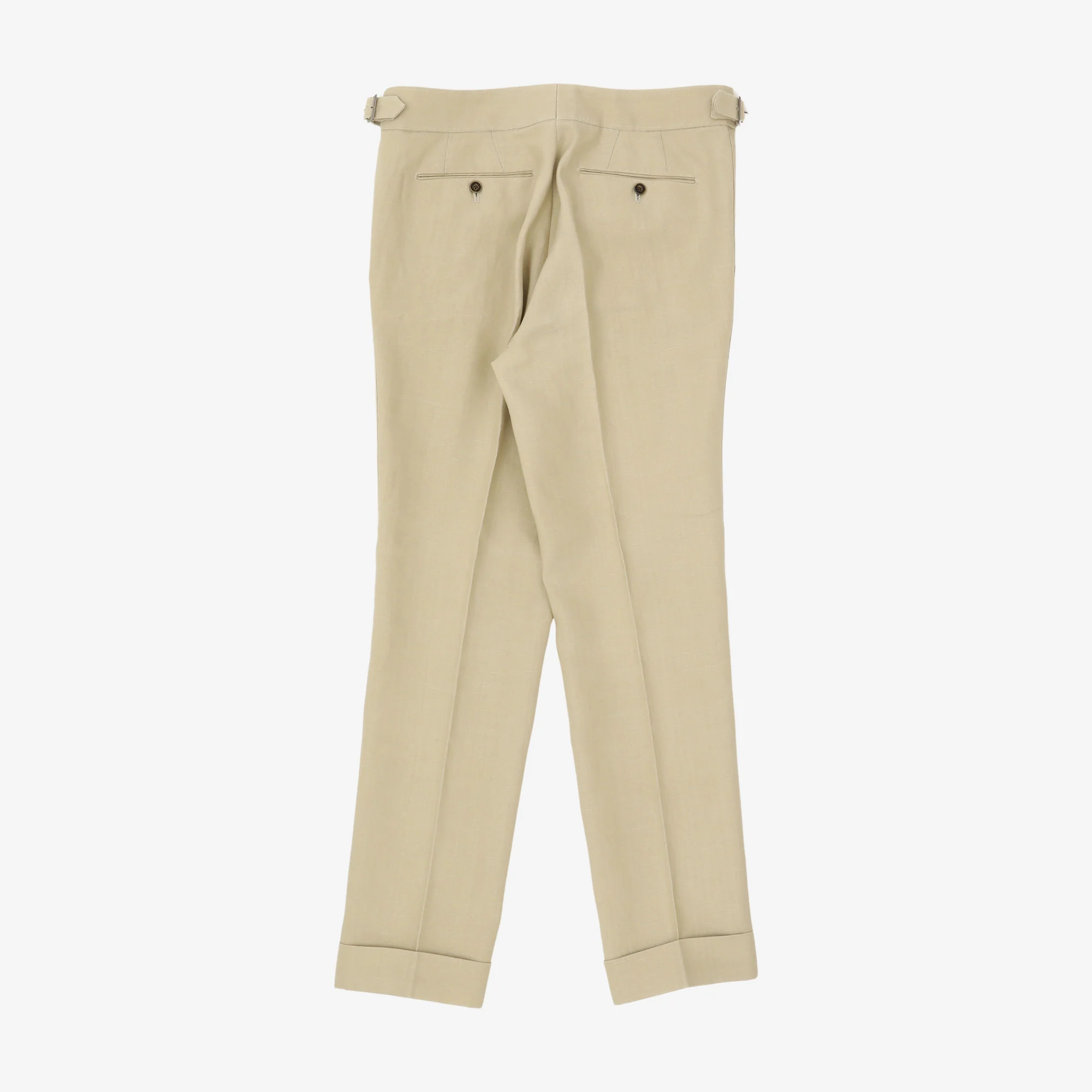 Belted Linen Trousers (35W X 30.5L) - Image 2