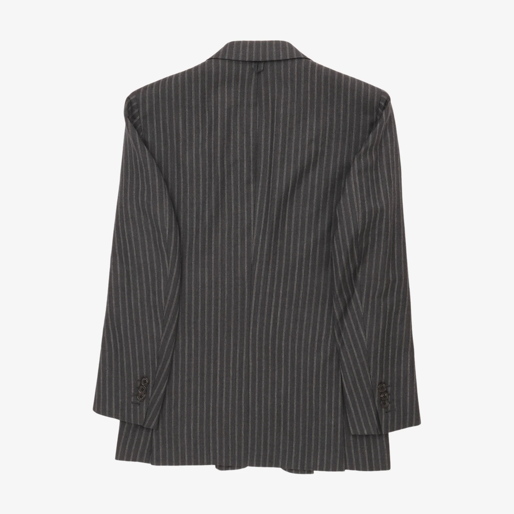 Black Fleece Wool Pinstripe Suit - Image 2