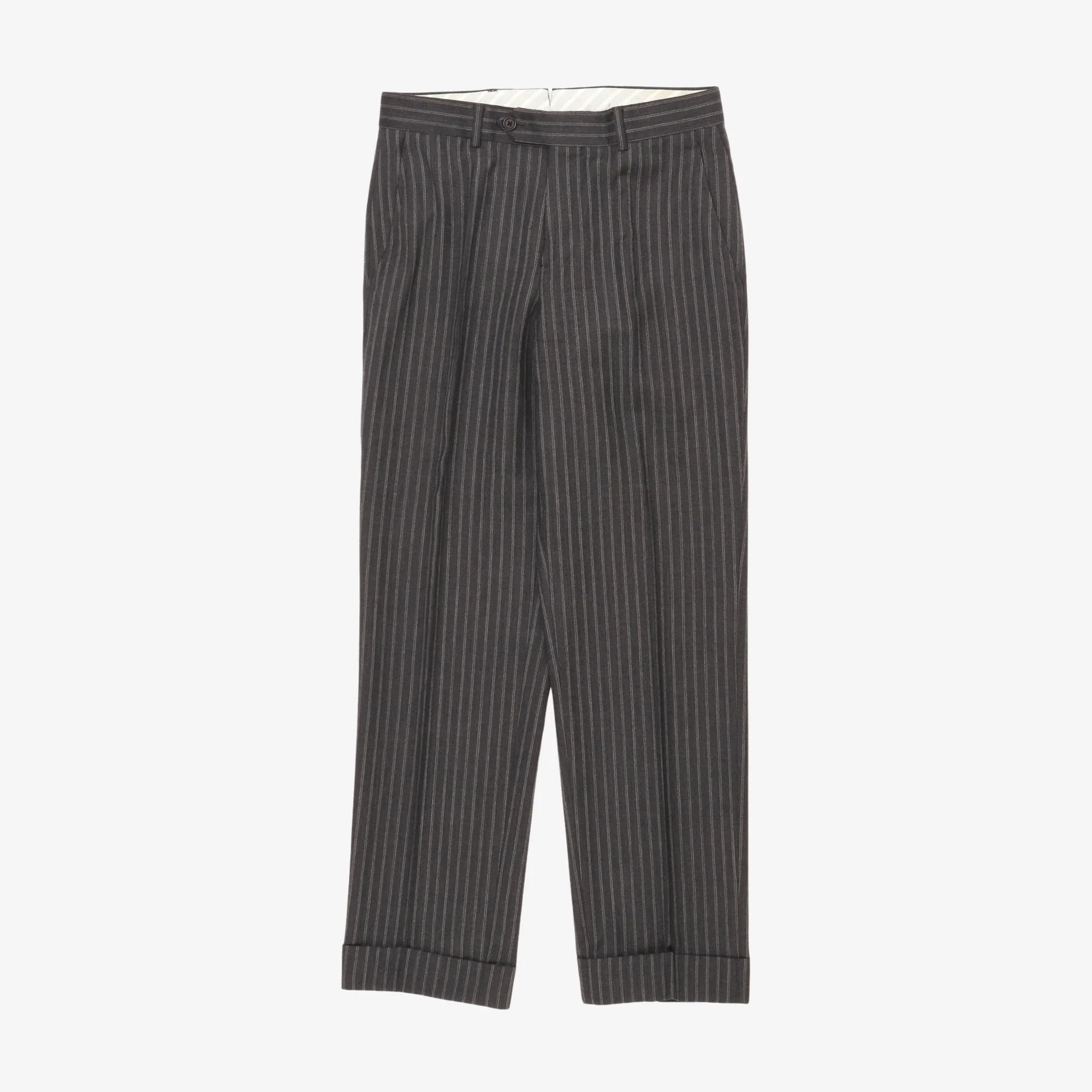Black Fleece Wool Pinstripe Suit - Image 5