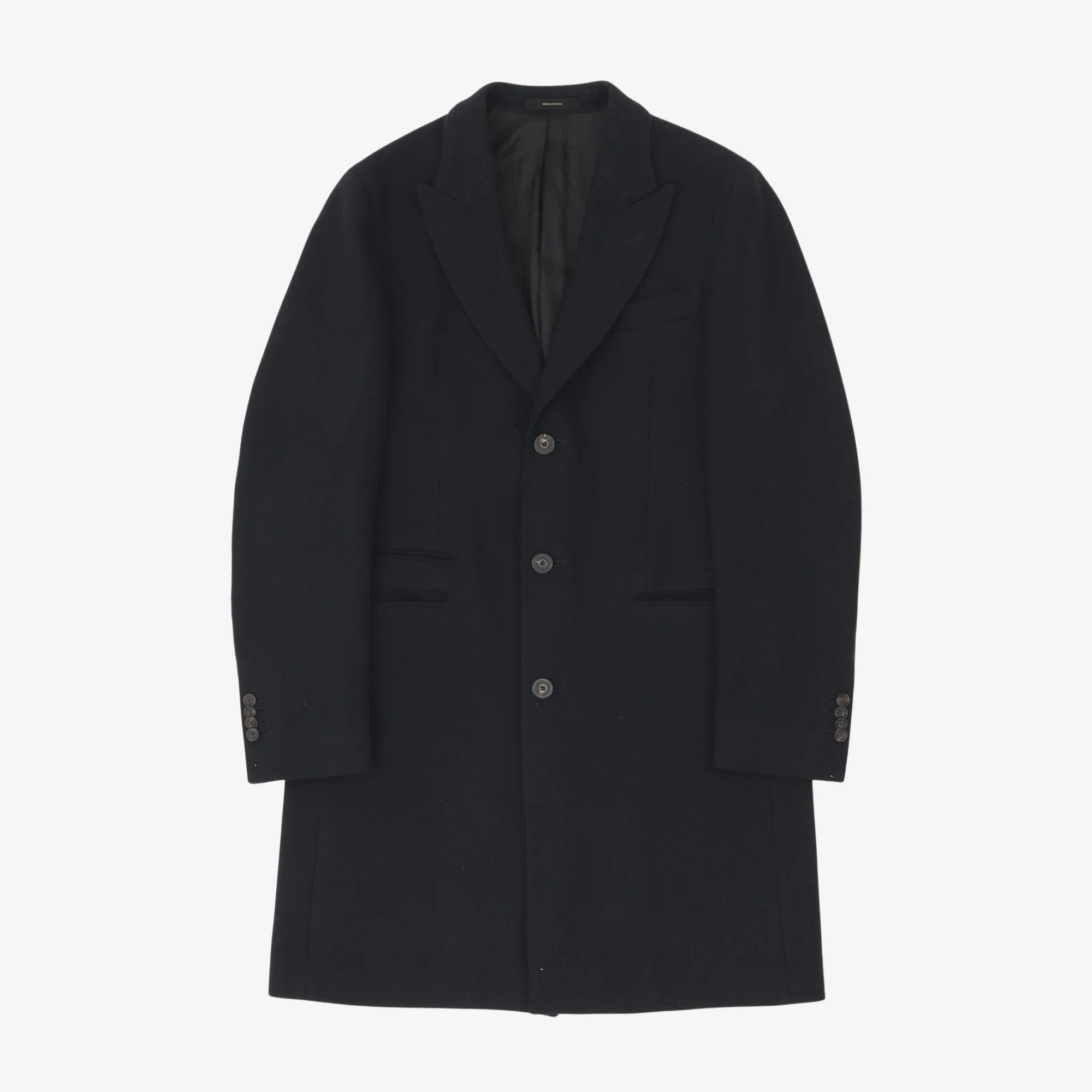 Cashmere Blend Lapel Long Coat