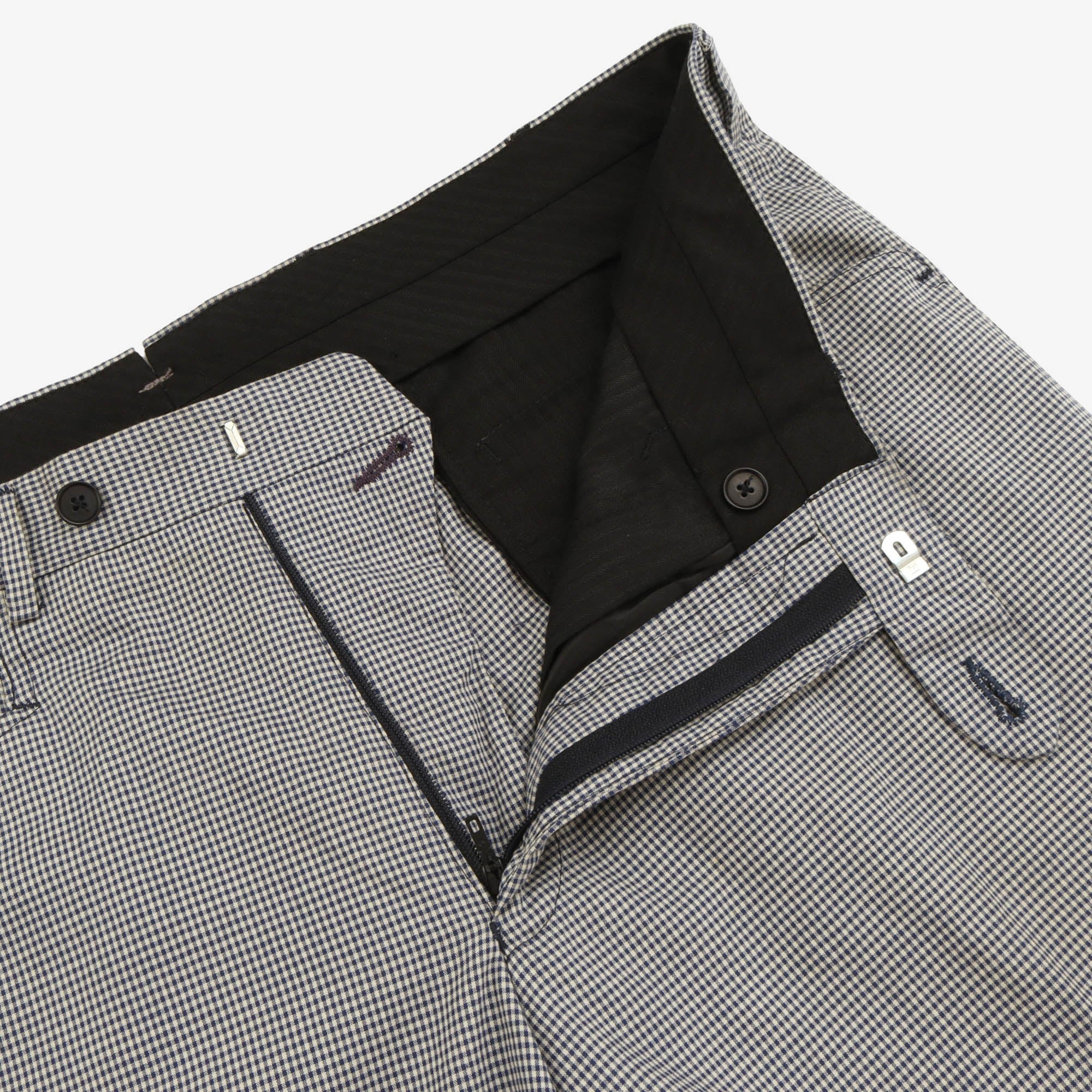 Check Flat Front Trousers (34W X 29L) - Image 5