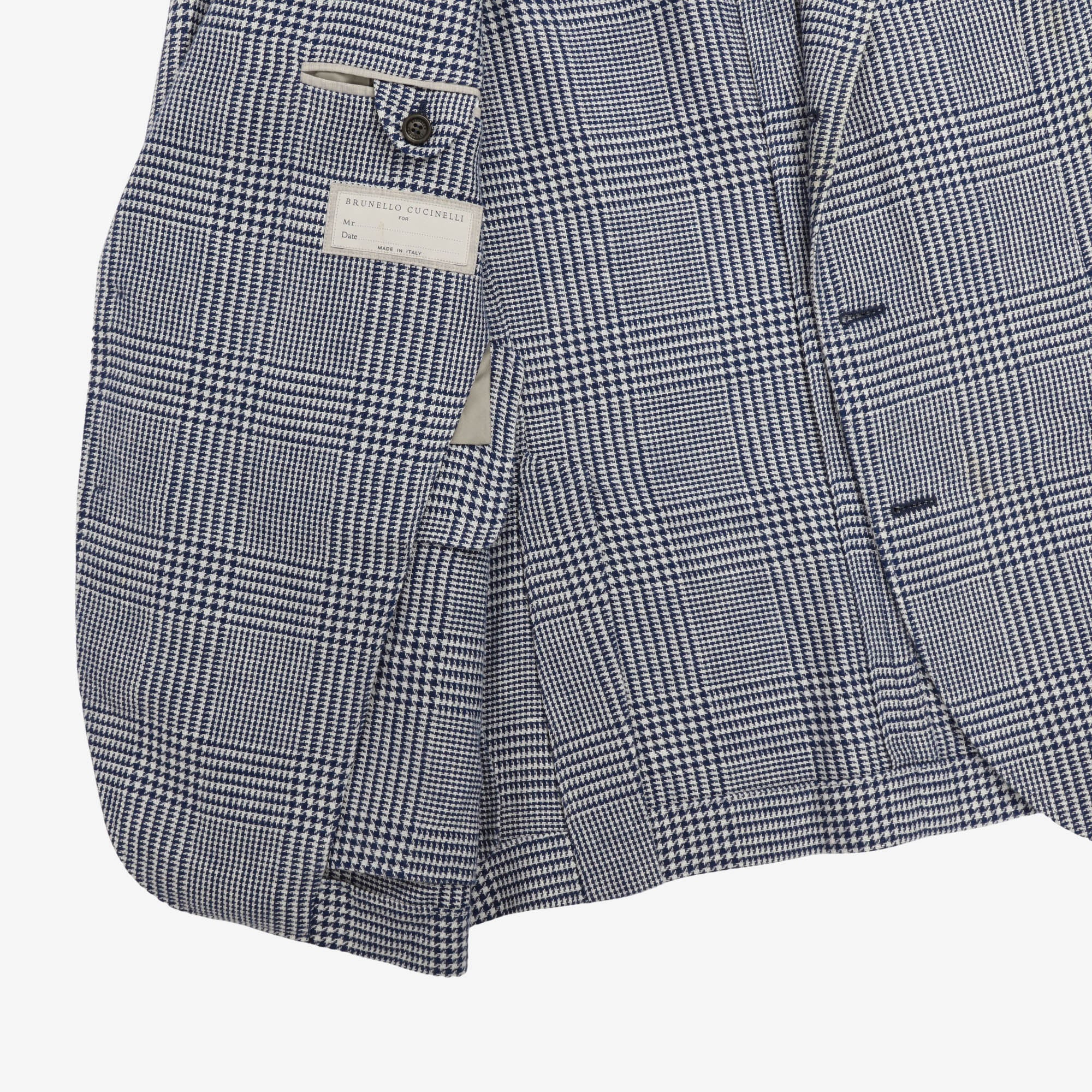 Check Linen Blend Blazer - Image 4