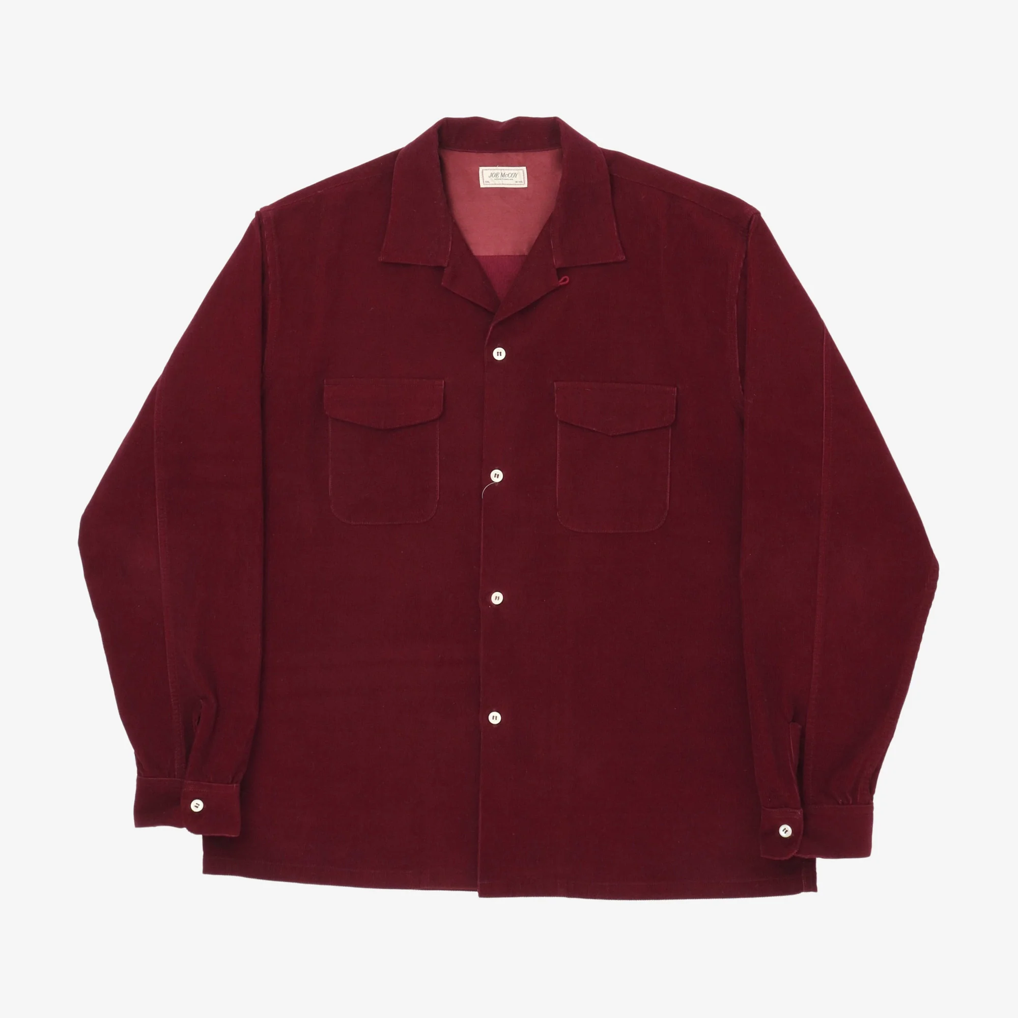 Corduroy Open Collar Shirt