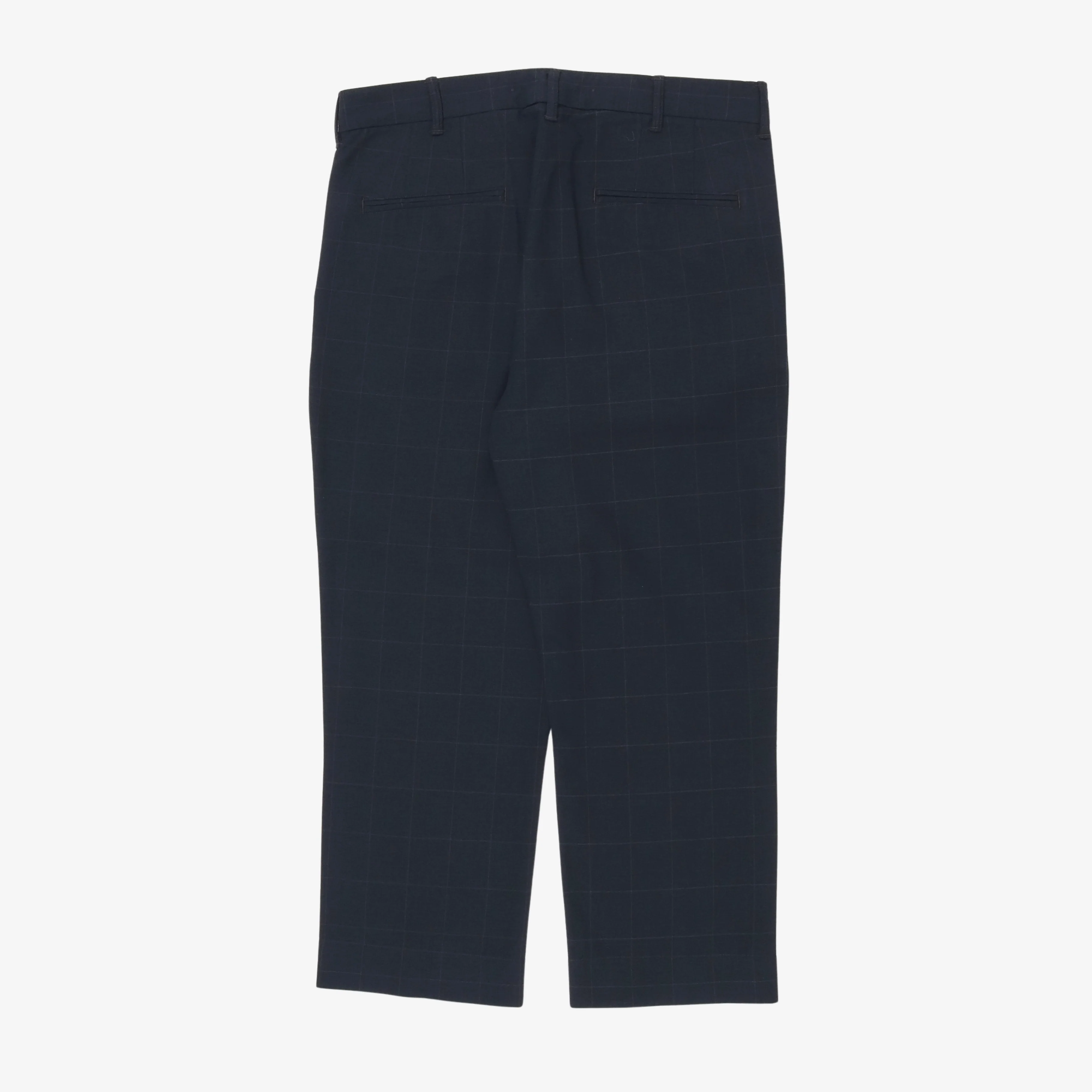 Cotton Blend Check Trousers (34W X 25L) - Image 2