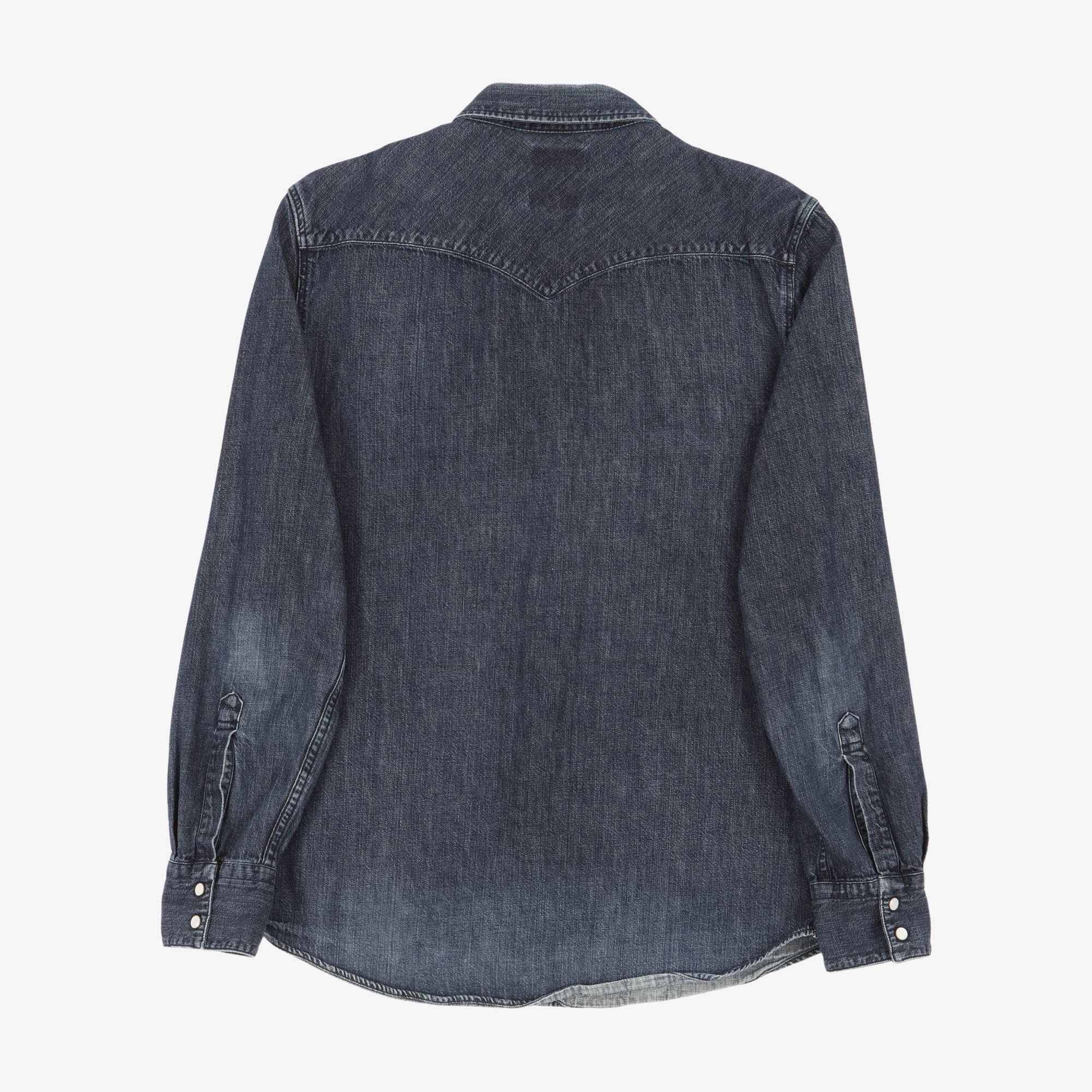 Denim Snap Button Western Shirt - Image 2