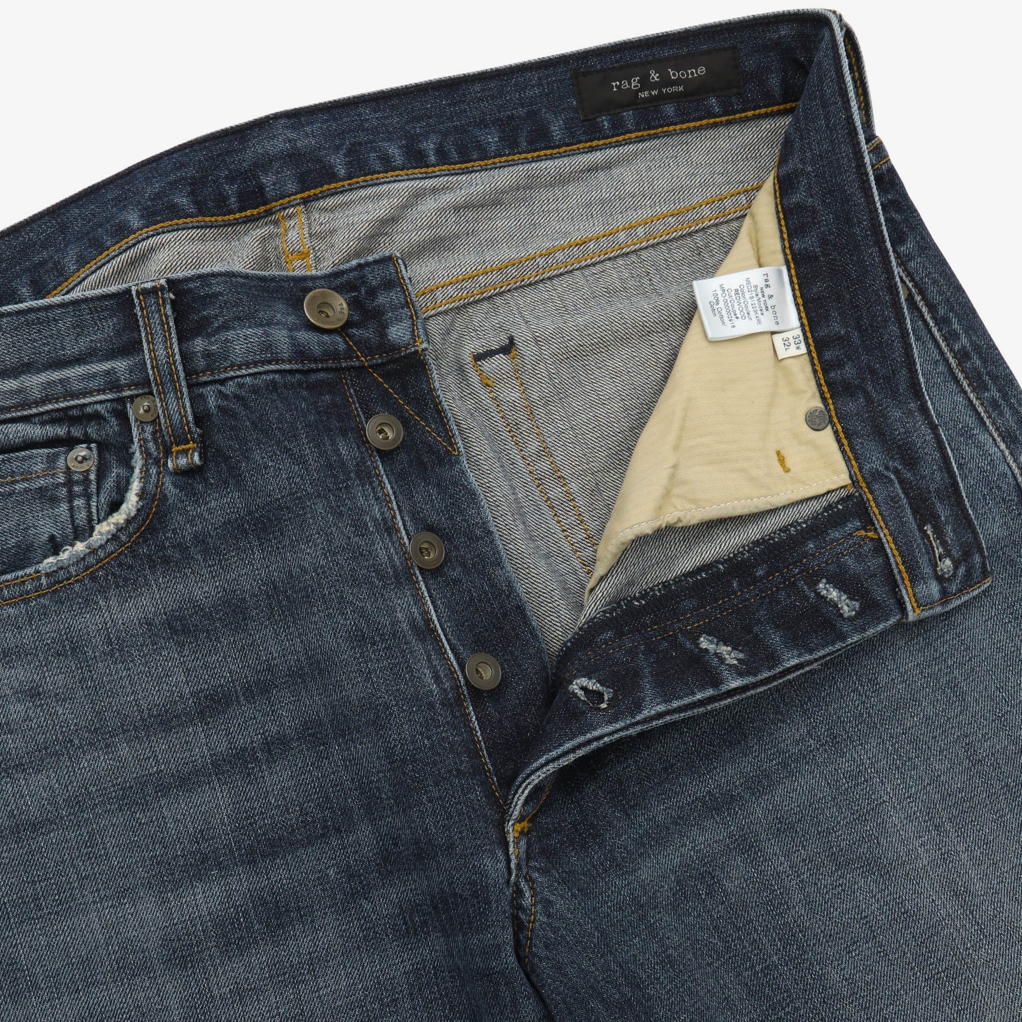 Distressed Slim Fit Selvedge Denim - Image 3