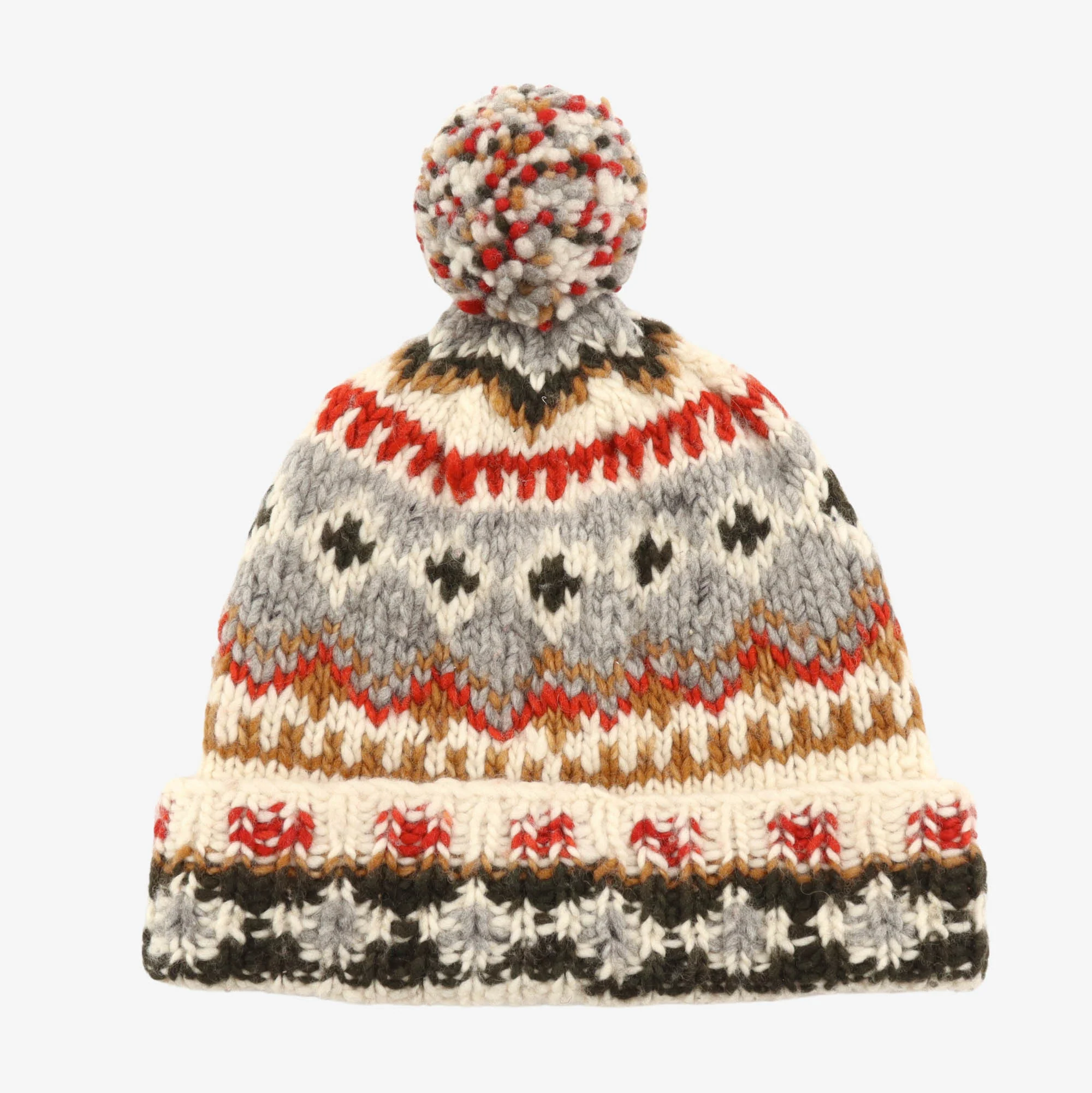 Double Cuff Fairisle Beanie - Image 2