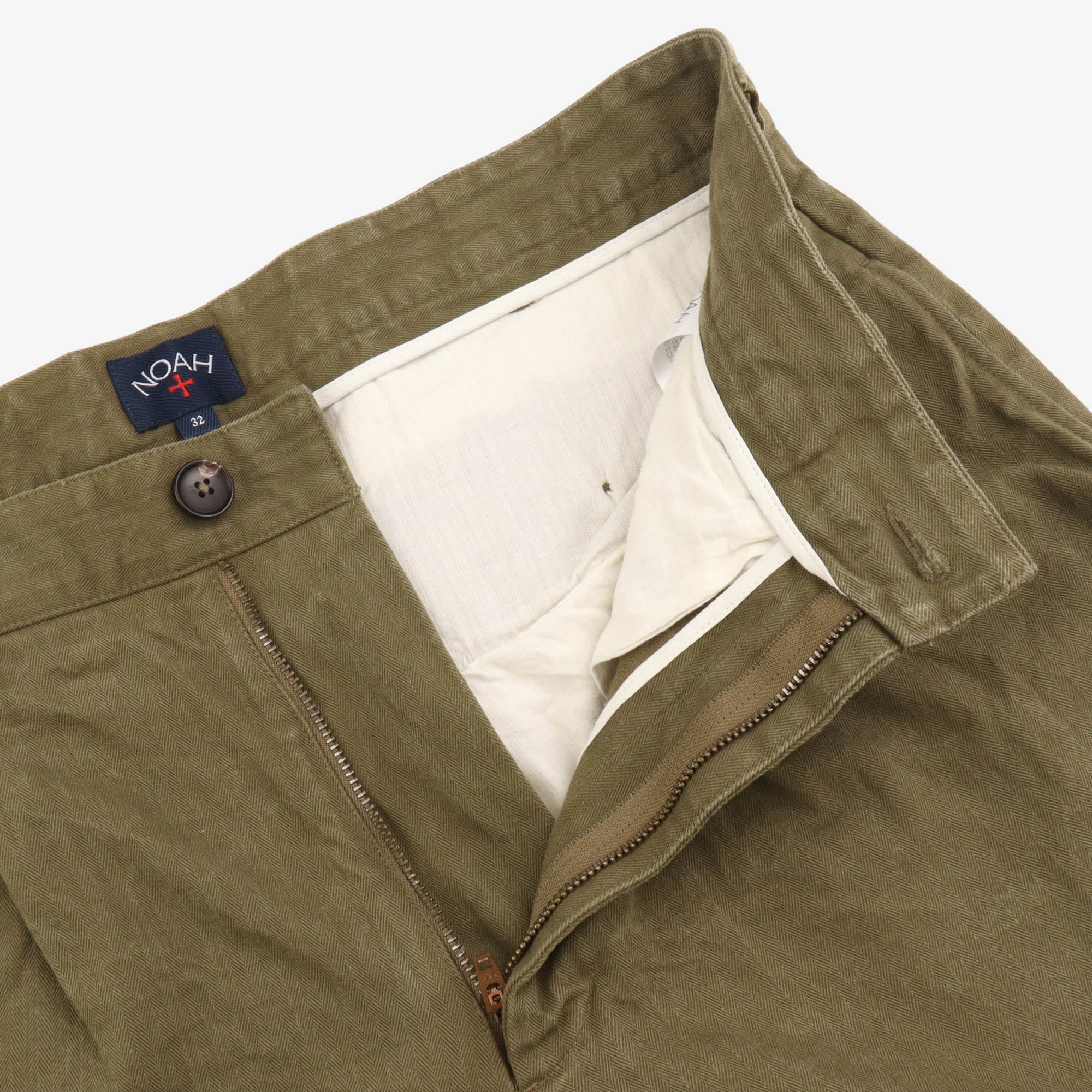 Double Pleated Herringbone Trousers (32W X 30L) - Image 3
