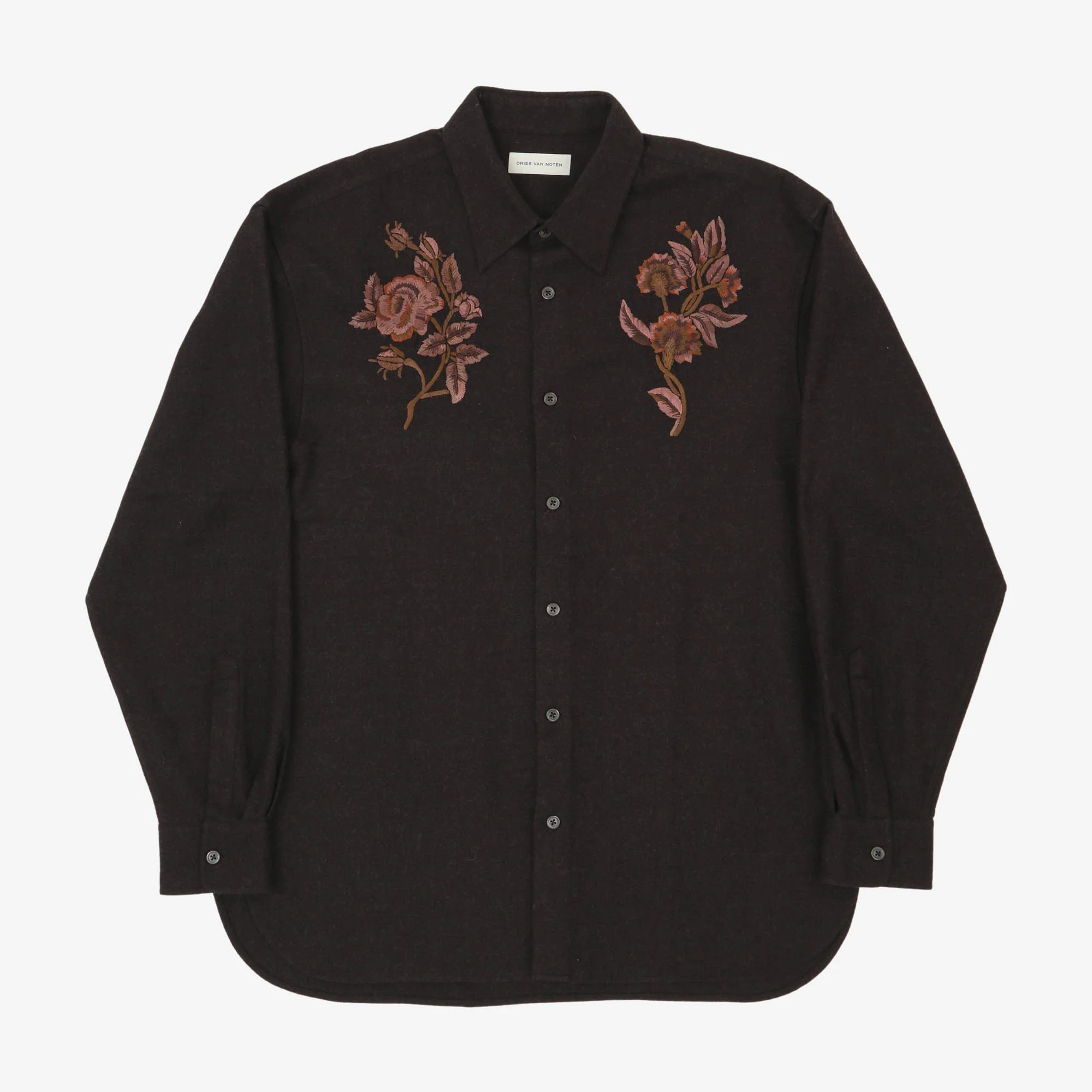 Embroidered Wool Flannel Shirt