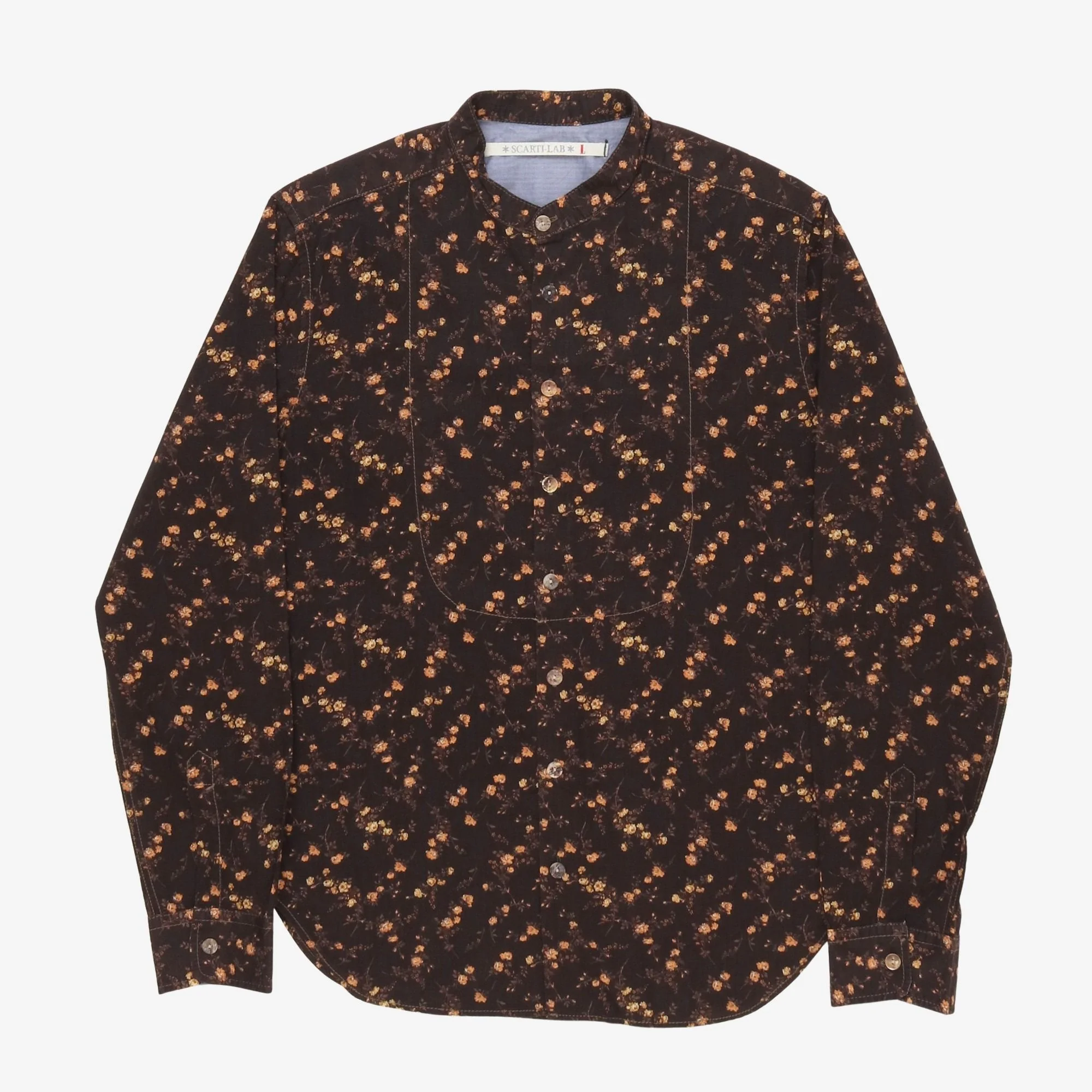 Floral Band Collar Shirt