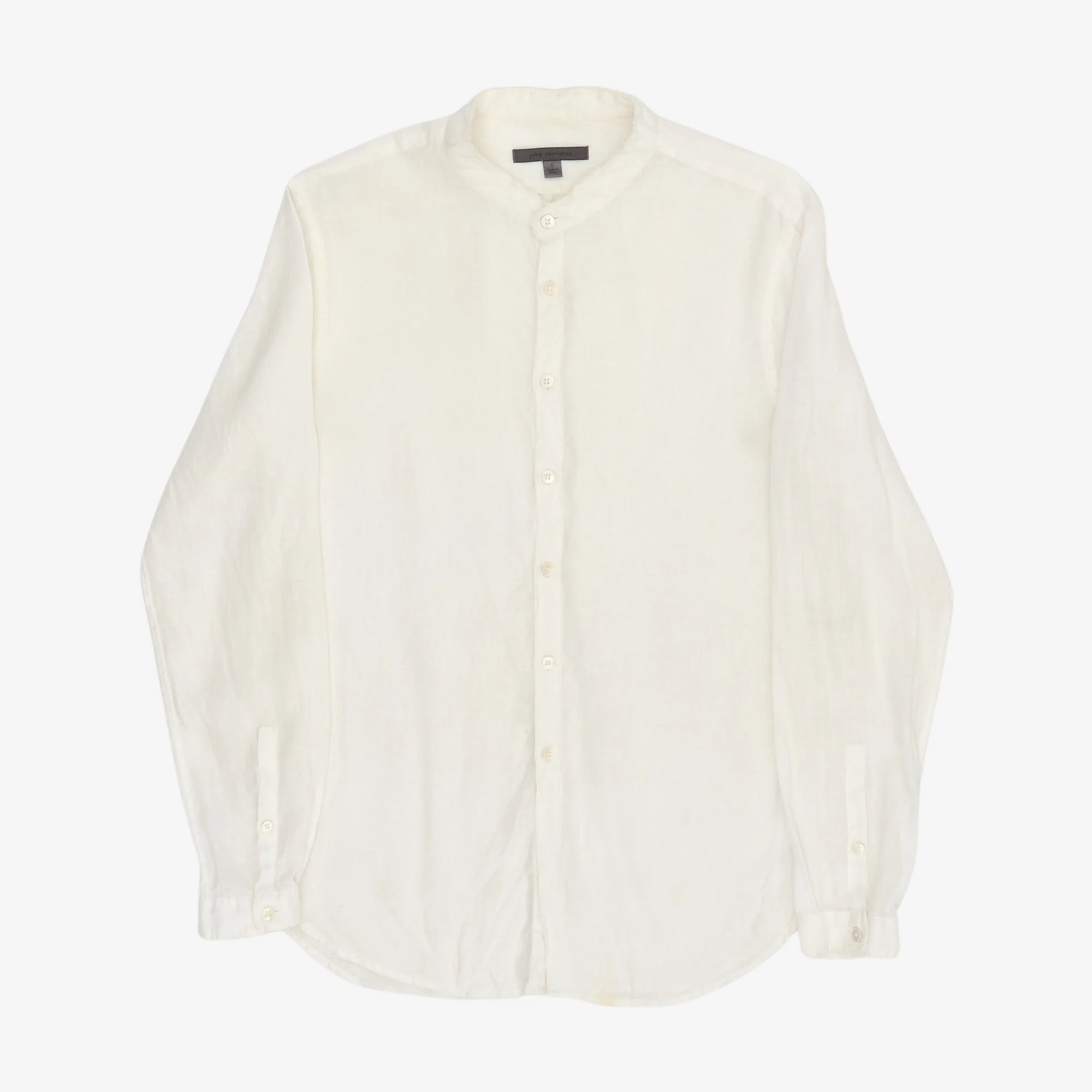 Frayed Band Collar Shirt