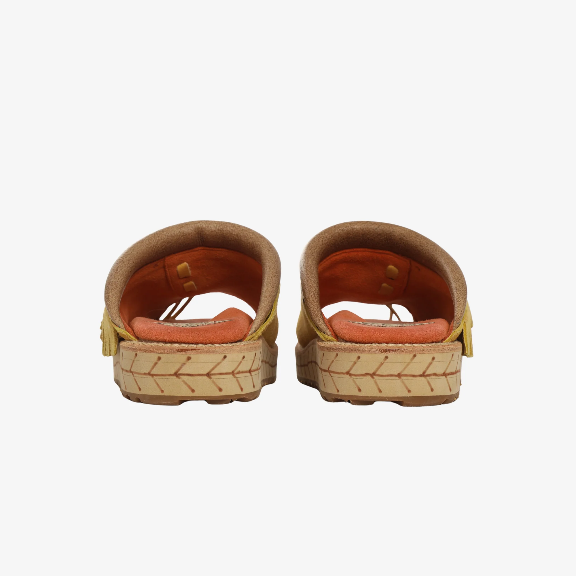 Fringed Leather Trimmed Suede Sandals - Image 3