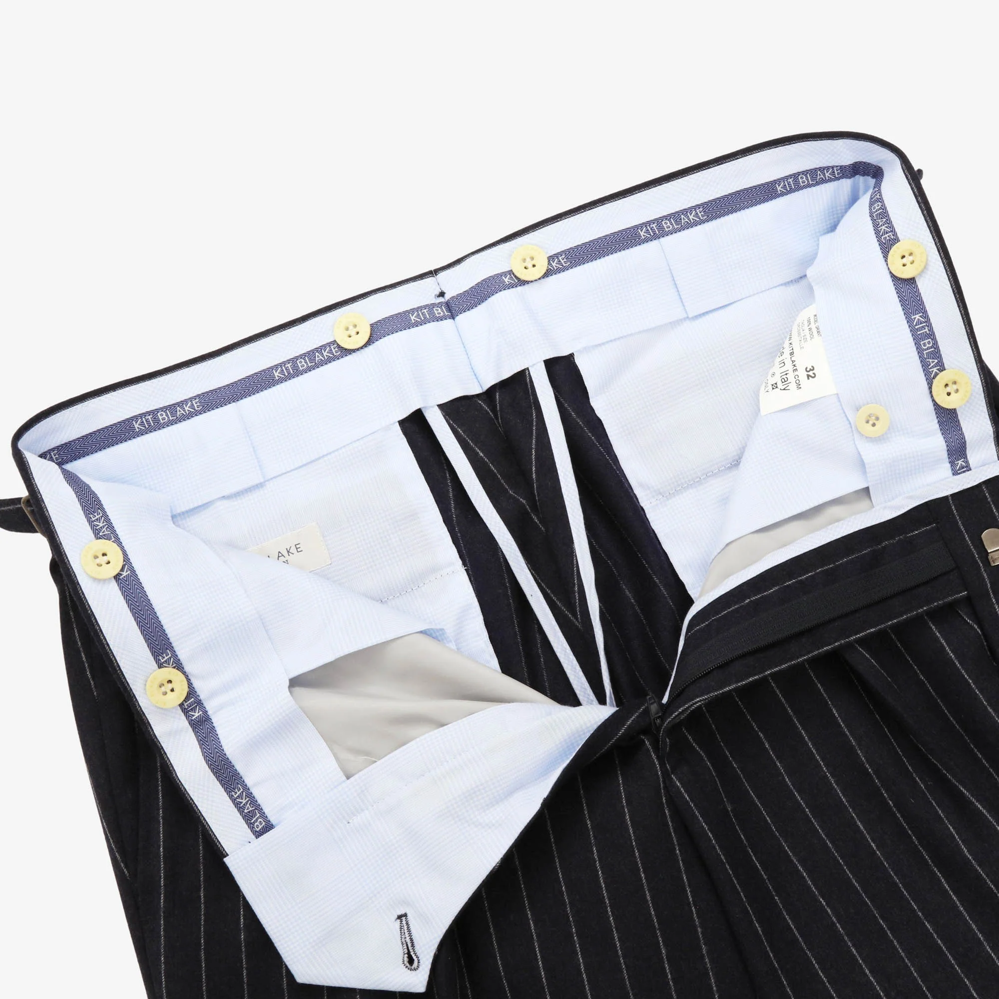 Grant Chalkstripe Wool Flannel Trousers (32W X 27L) - Image 3