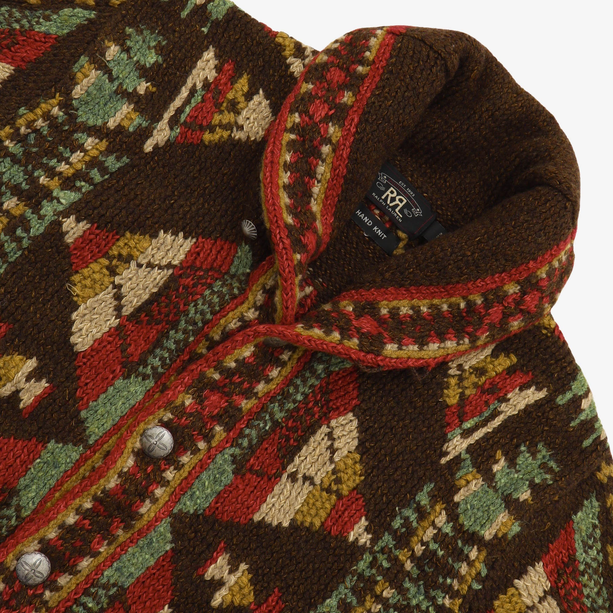 Hand Knit Shawl Collar Cardigan - Image 3