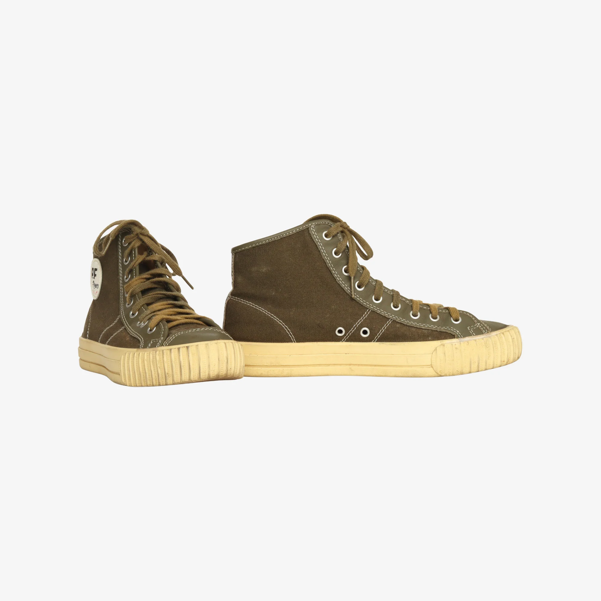 Hi Top Leather Canvas Sneakers - Image 2