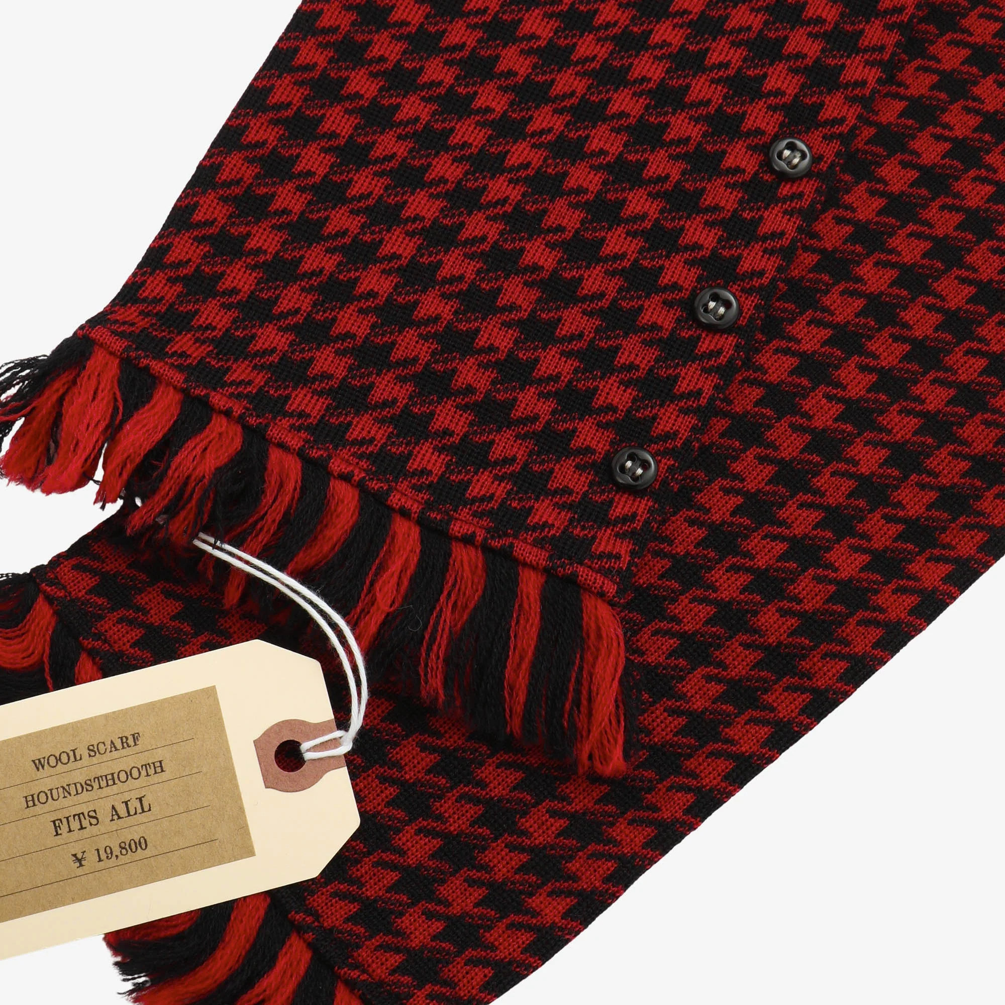 Houndstooth Wool Scarf - Image 3