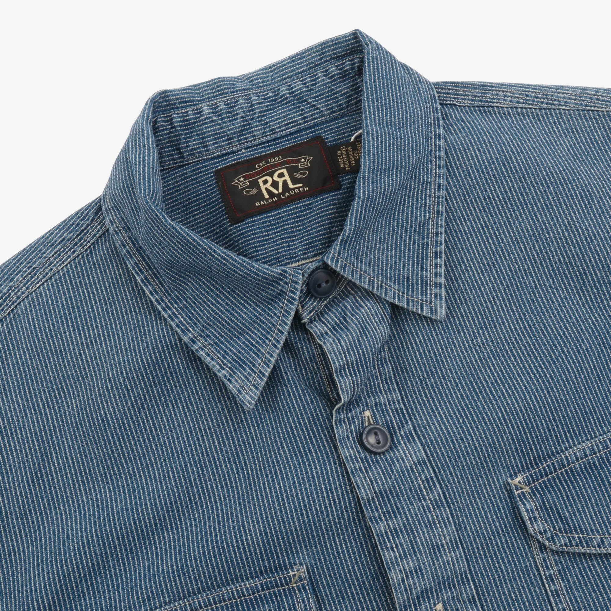 Striped Denim Work Shirt - Image 3