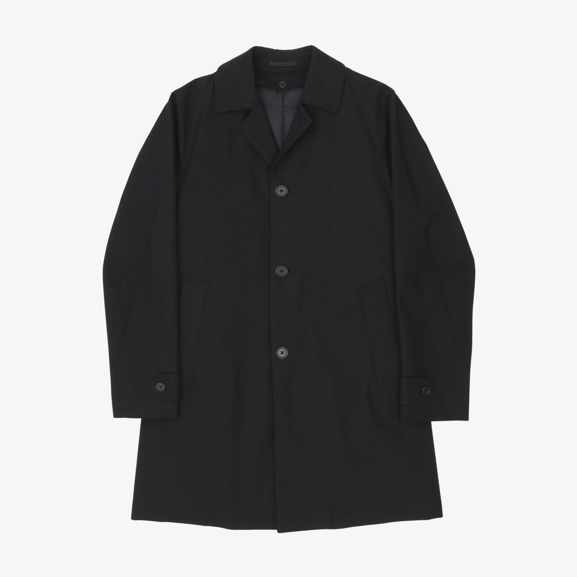 Laminated Wool Coat + Down Liner Vest