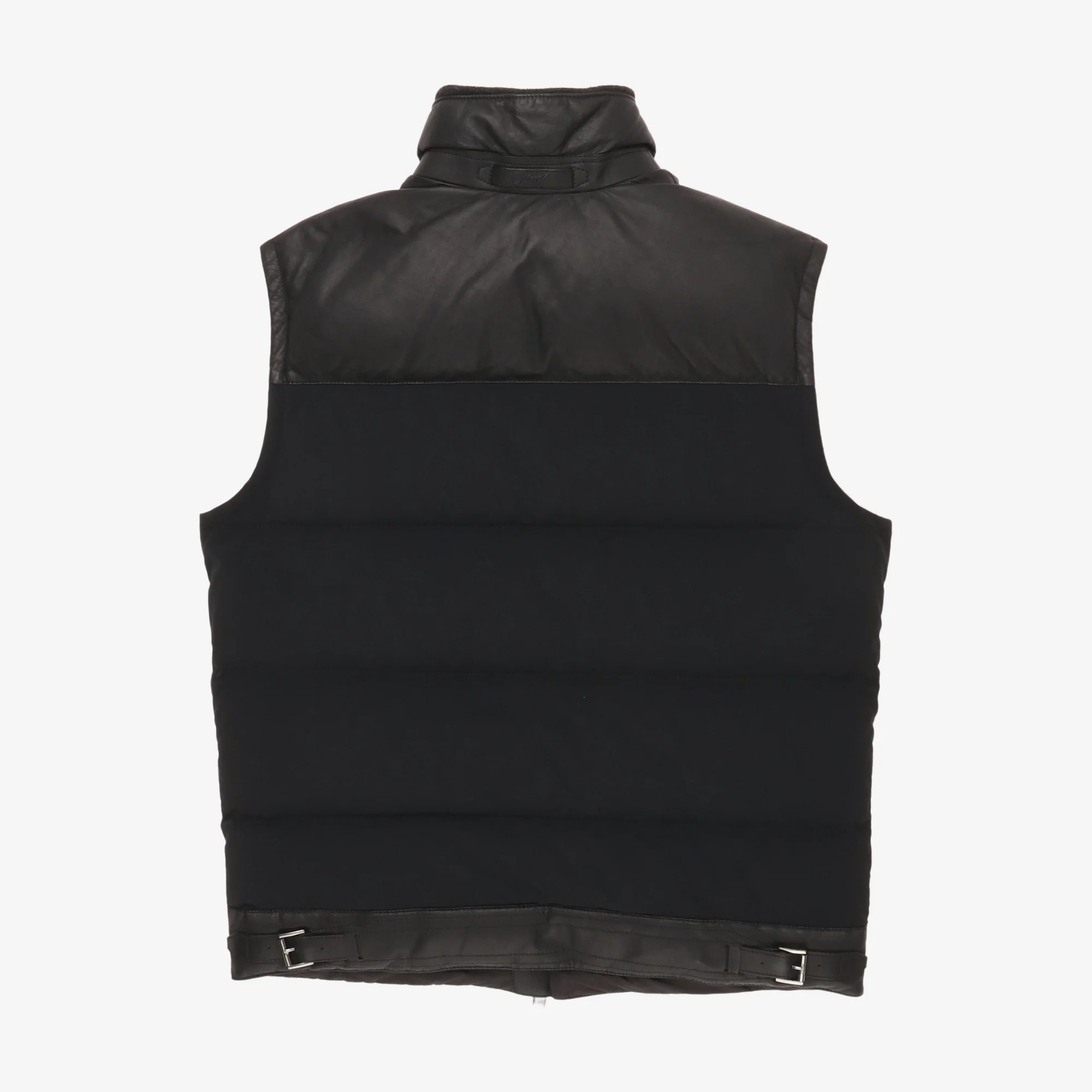 Leather Hybrid Bomber Gilet - Image 2