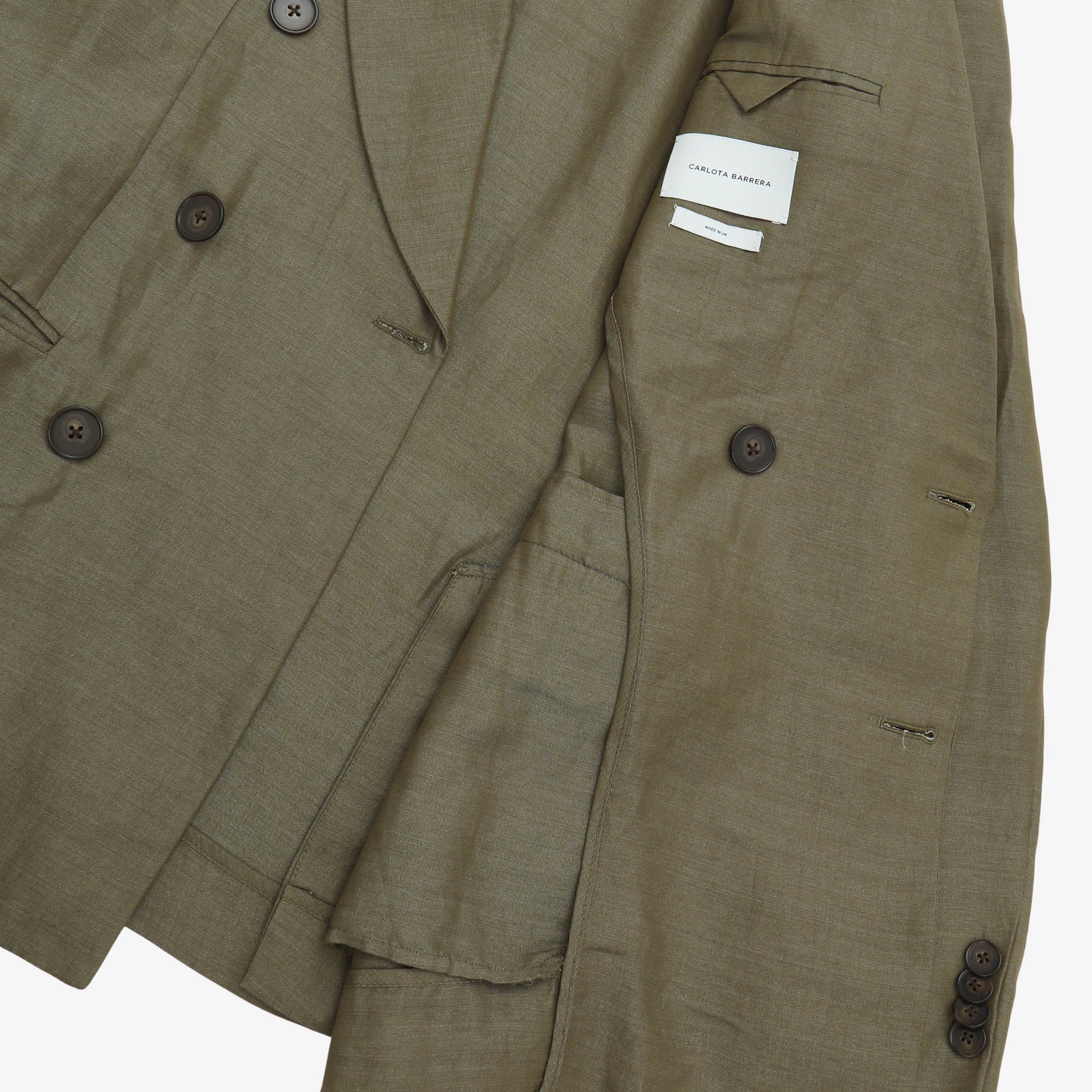 Unlined Linen Blend DB Suit - Image 4