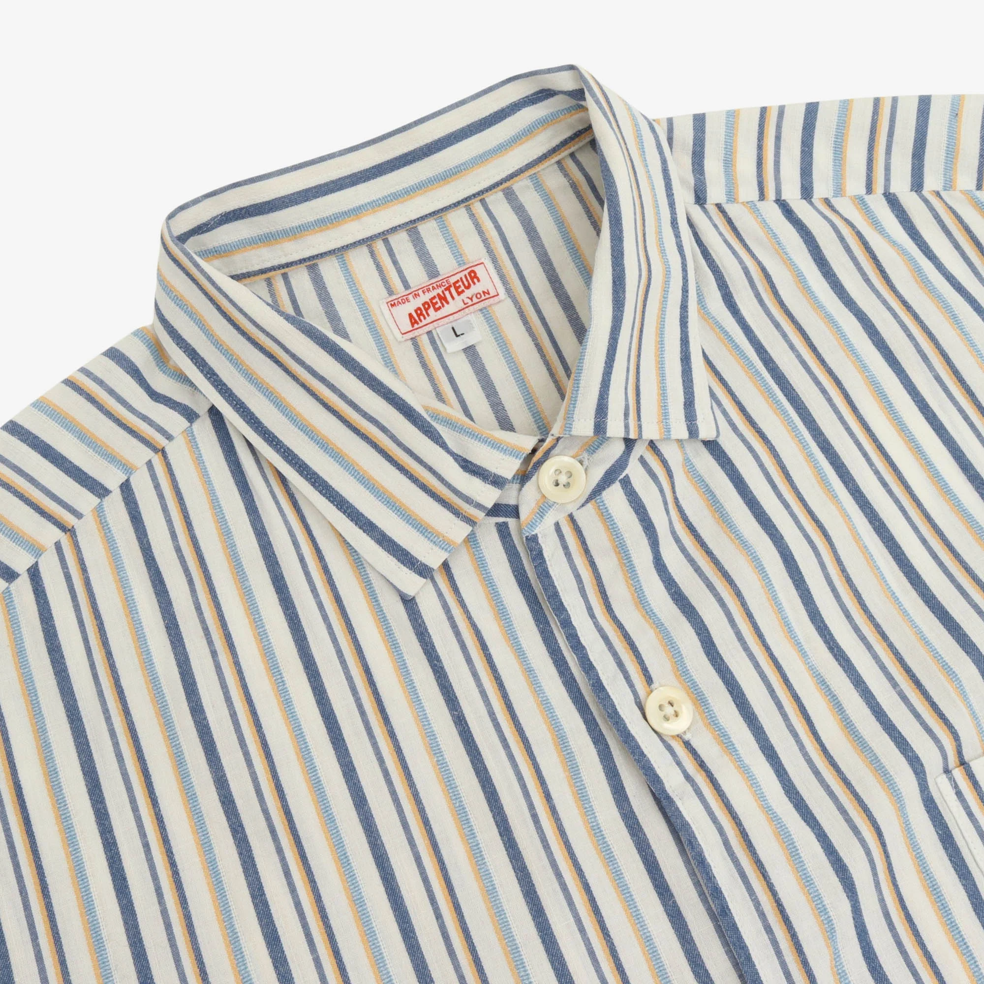 Linen Blend Striped SS Shirt - Image 3