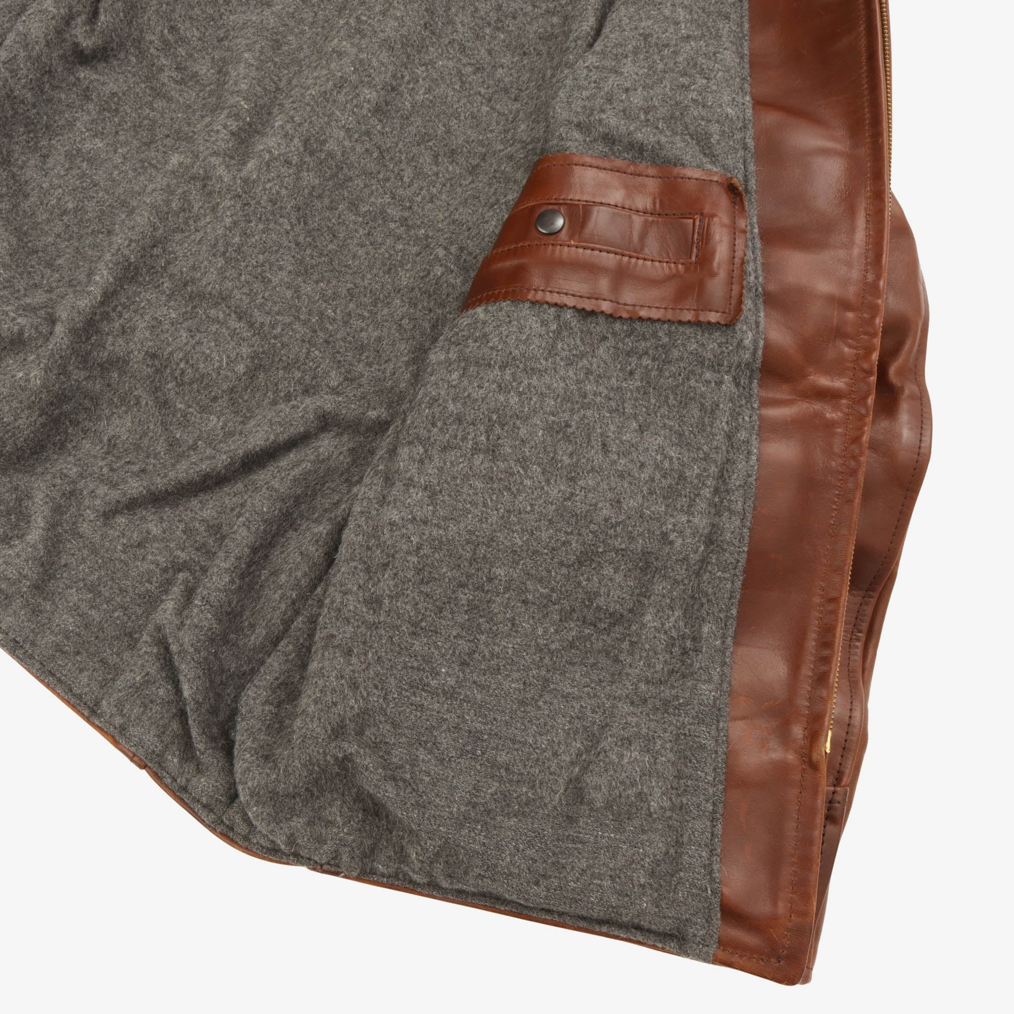 Long Half Belt Leather Jacket - Image 5