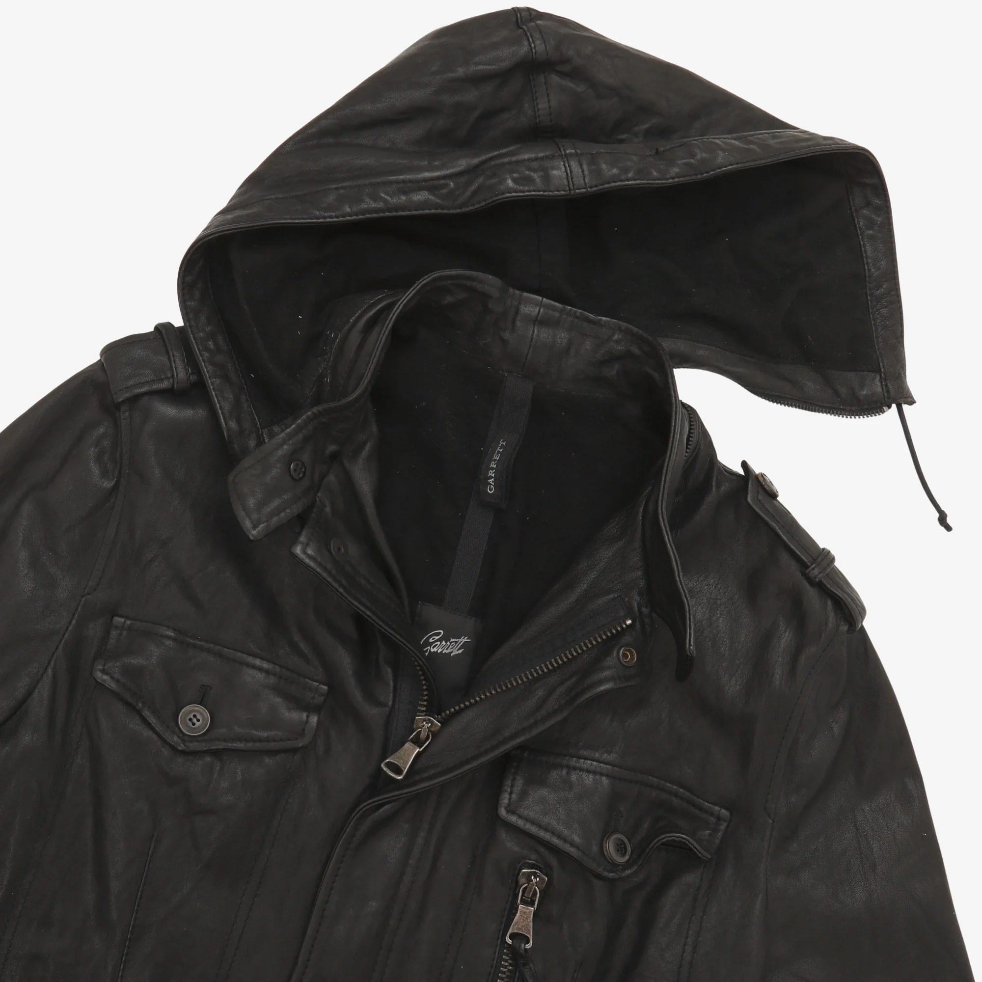 Custom Leather Jacket + Hood - Image 3