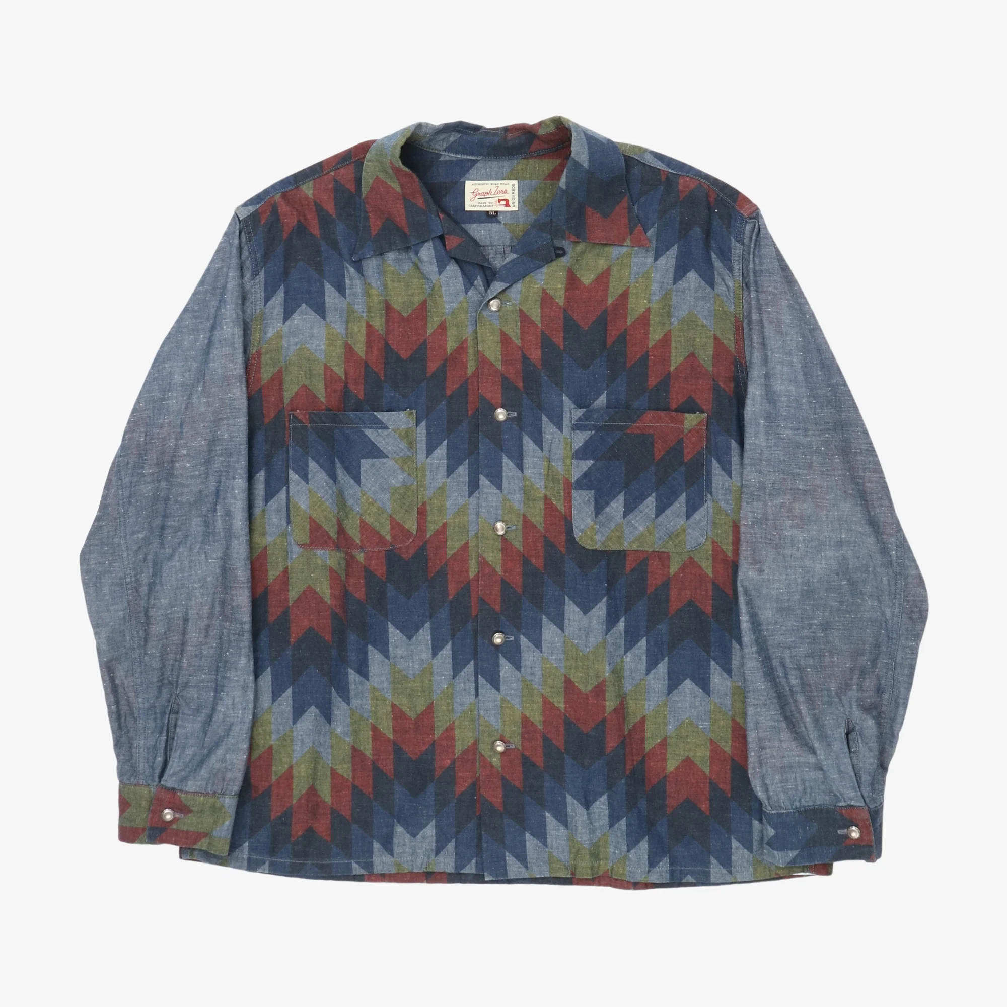 Open Collar Patterned Shirt