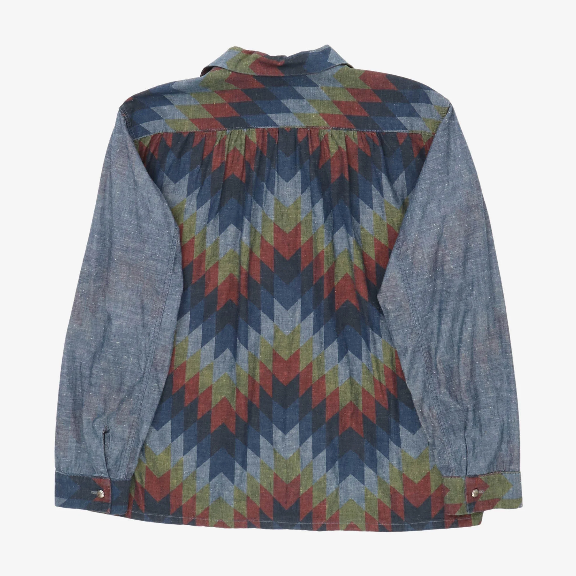 Open Collar Patterned Shirt - Image 2