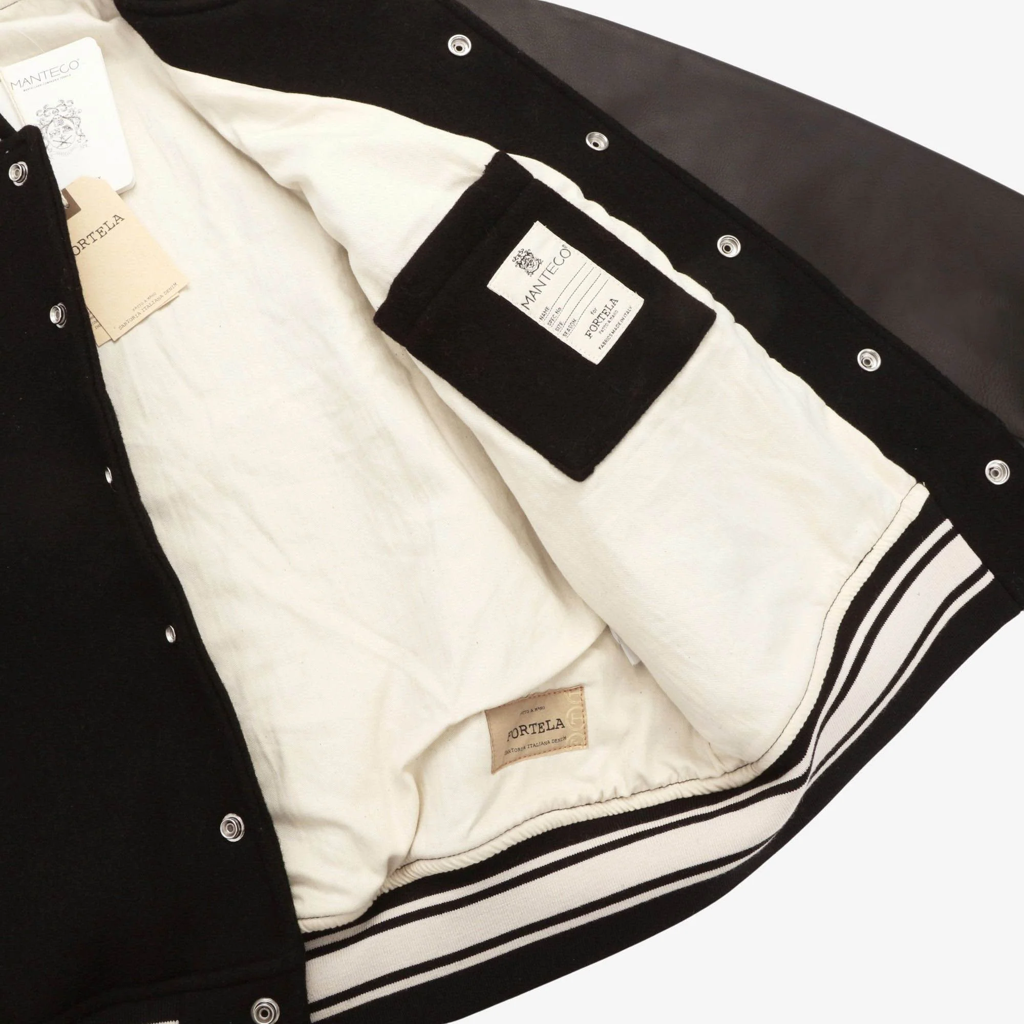 Oxford Wool Leather Bomber Jacket - Image 4