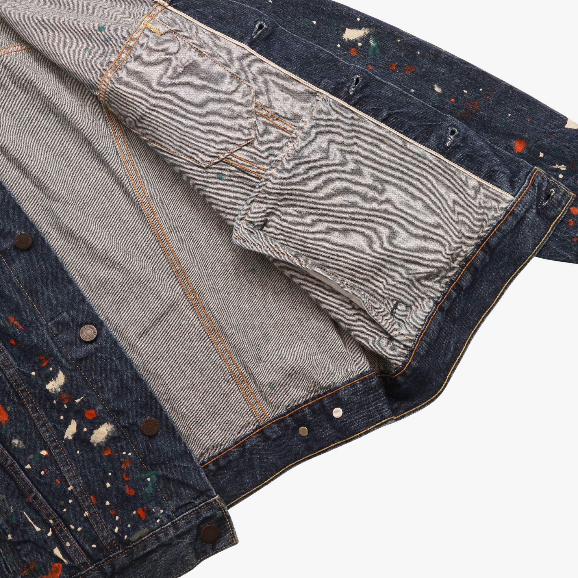 Painted Selvedge Trucker Jacket (END) - Image 4