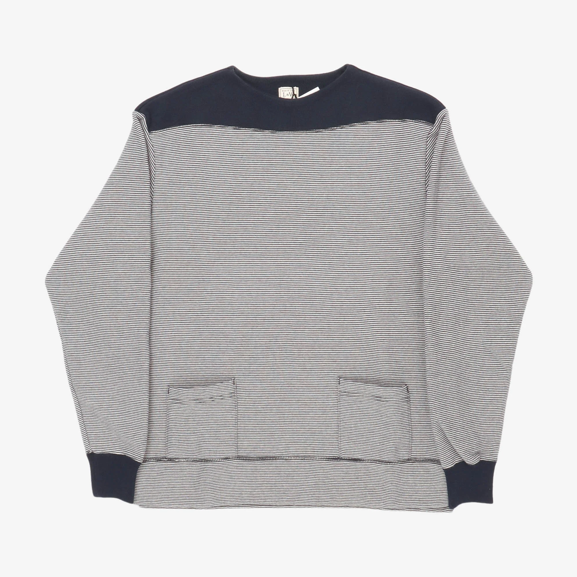 Pinborder Knit Boatneck Sweatshirt