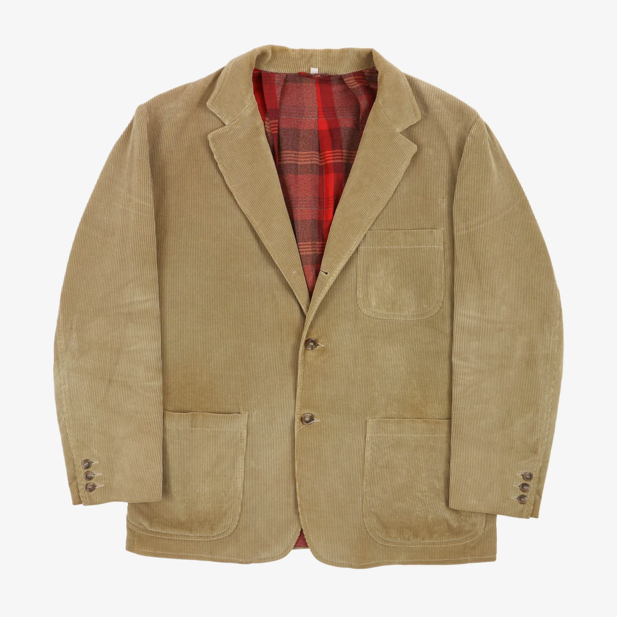 Plaid Lined Corduroy Blazer
