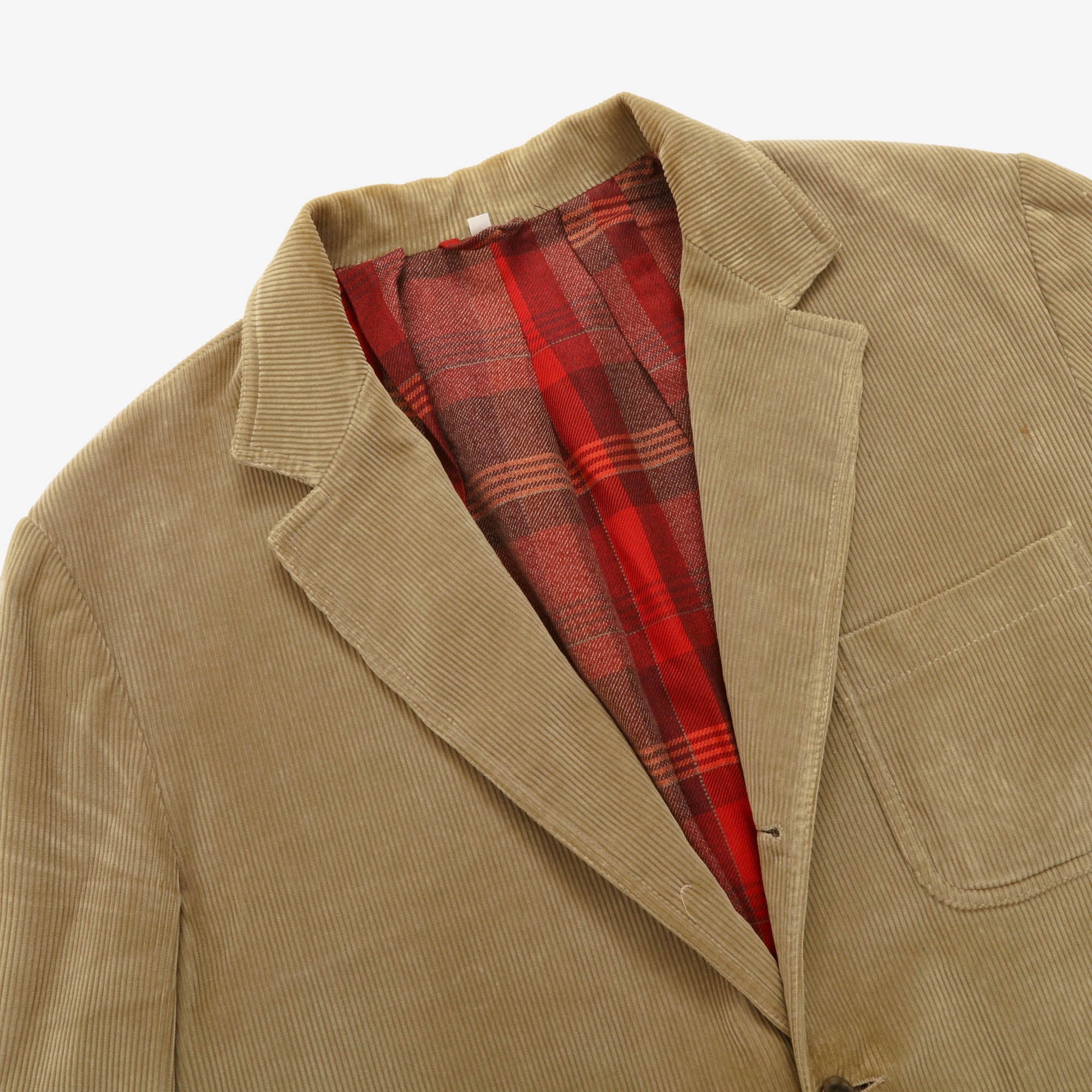 Plaid Lined Corduroy Blazer - Image 3