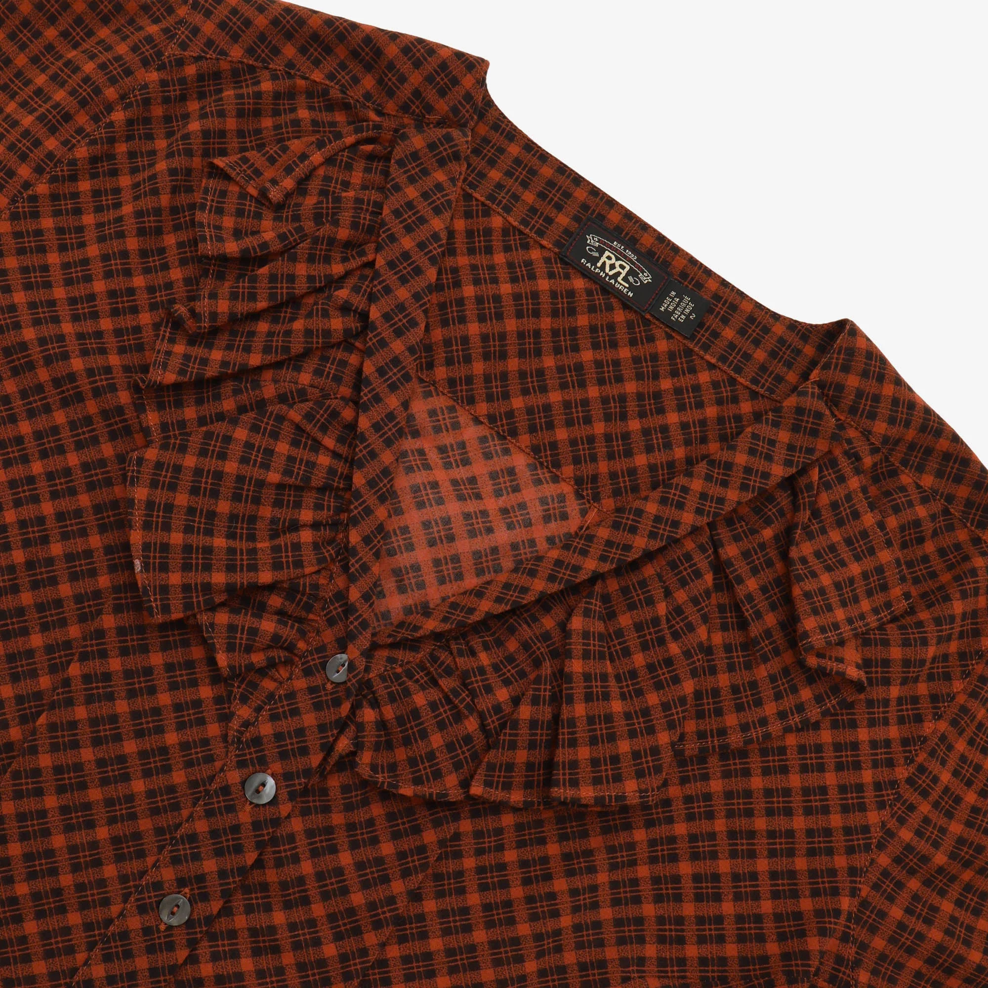 Plaid Ruffle Blouse - Image 3