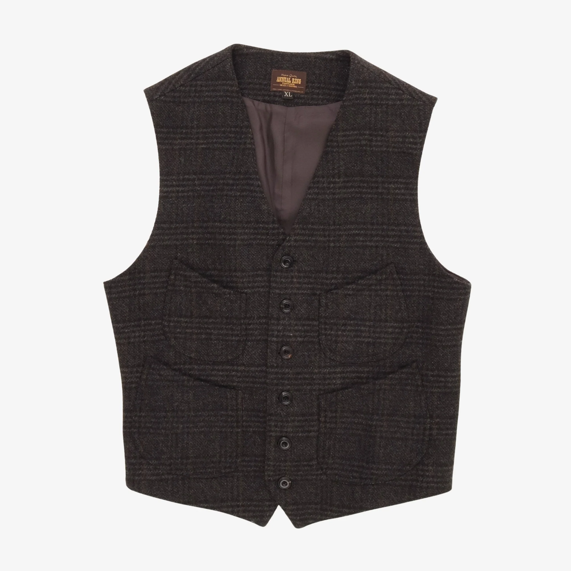 Plaid Tweed Wool Vest