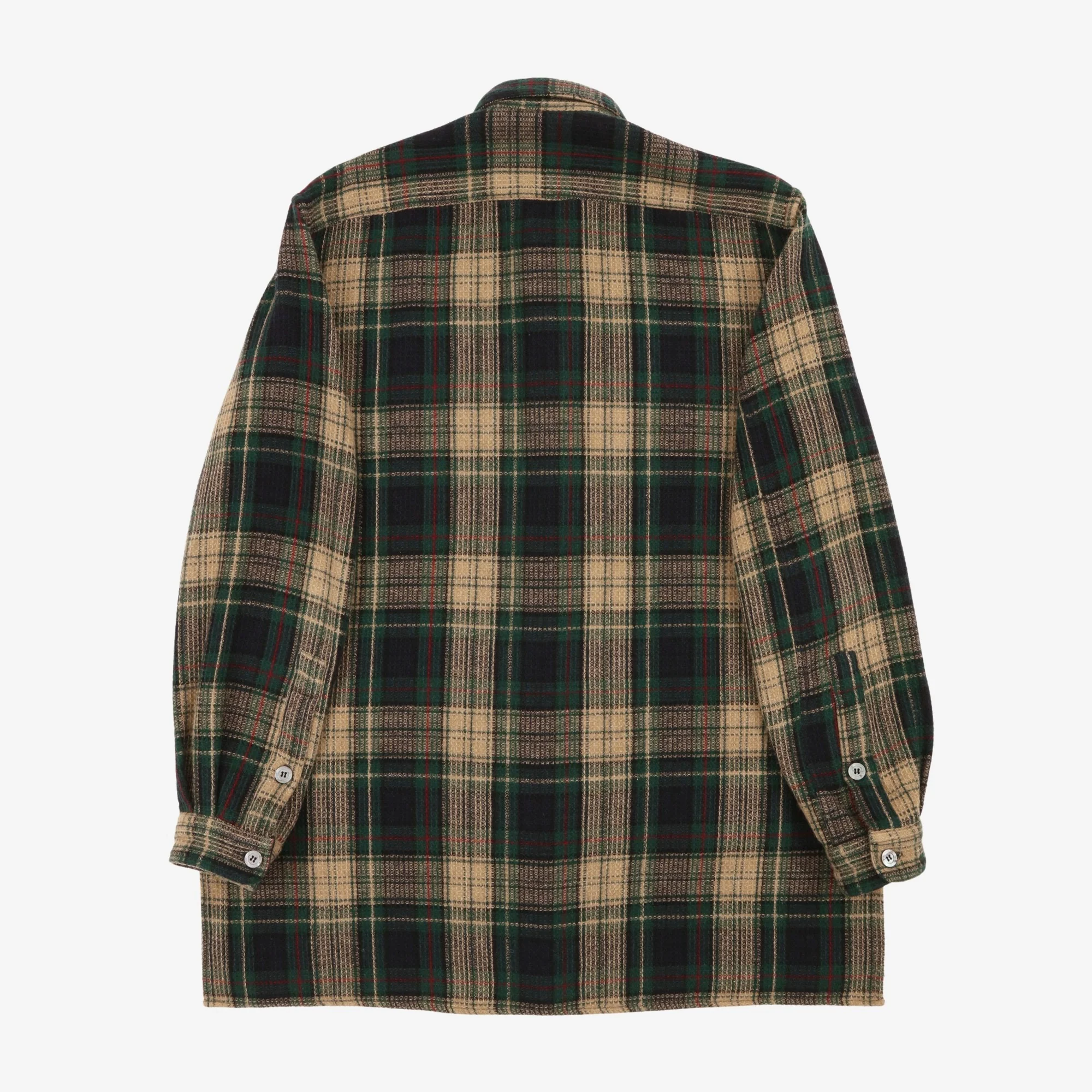 Plaid Waffle Knit Overshirt - Image 2