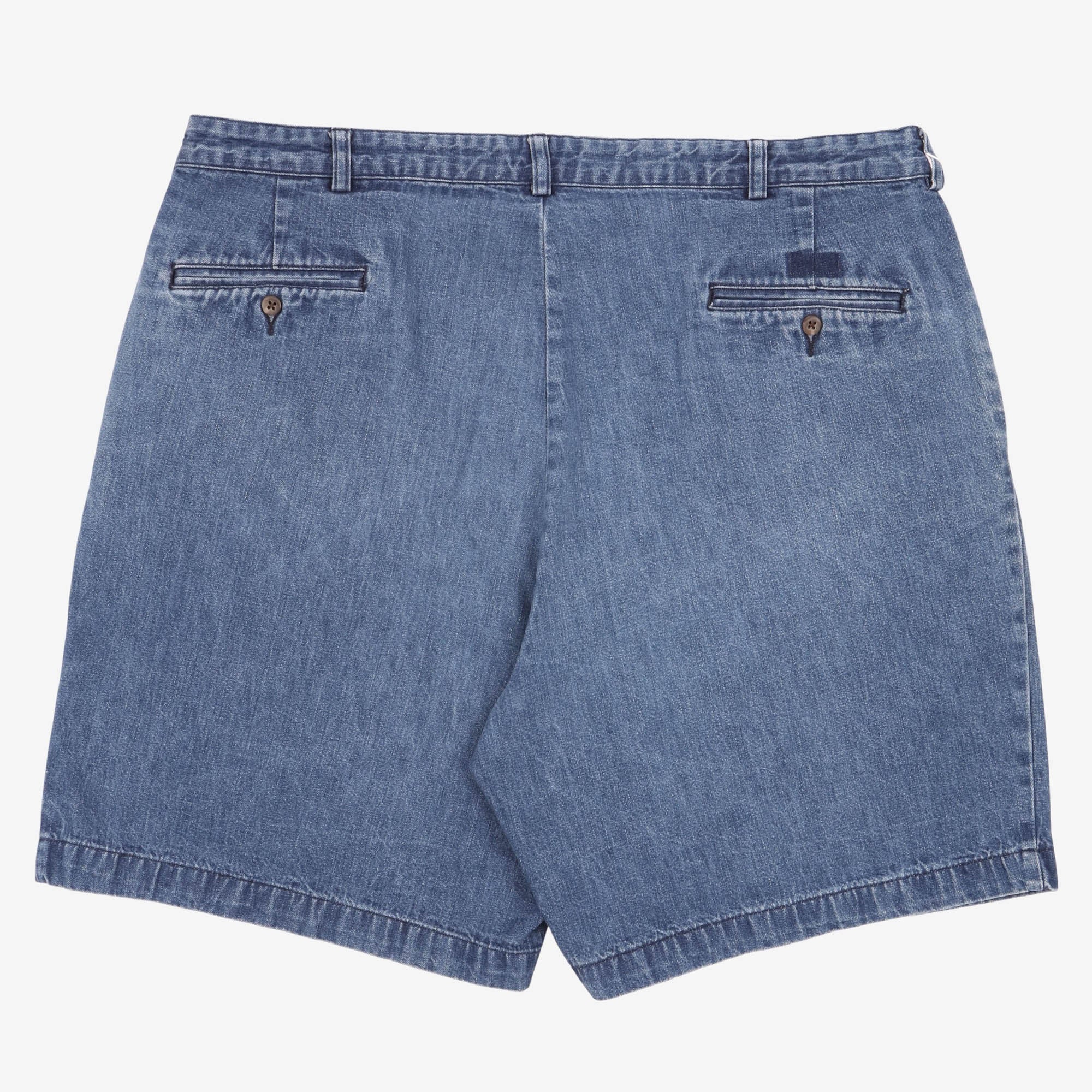 Pleated Denim Wide Shorts (40W) - Image 2