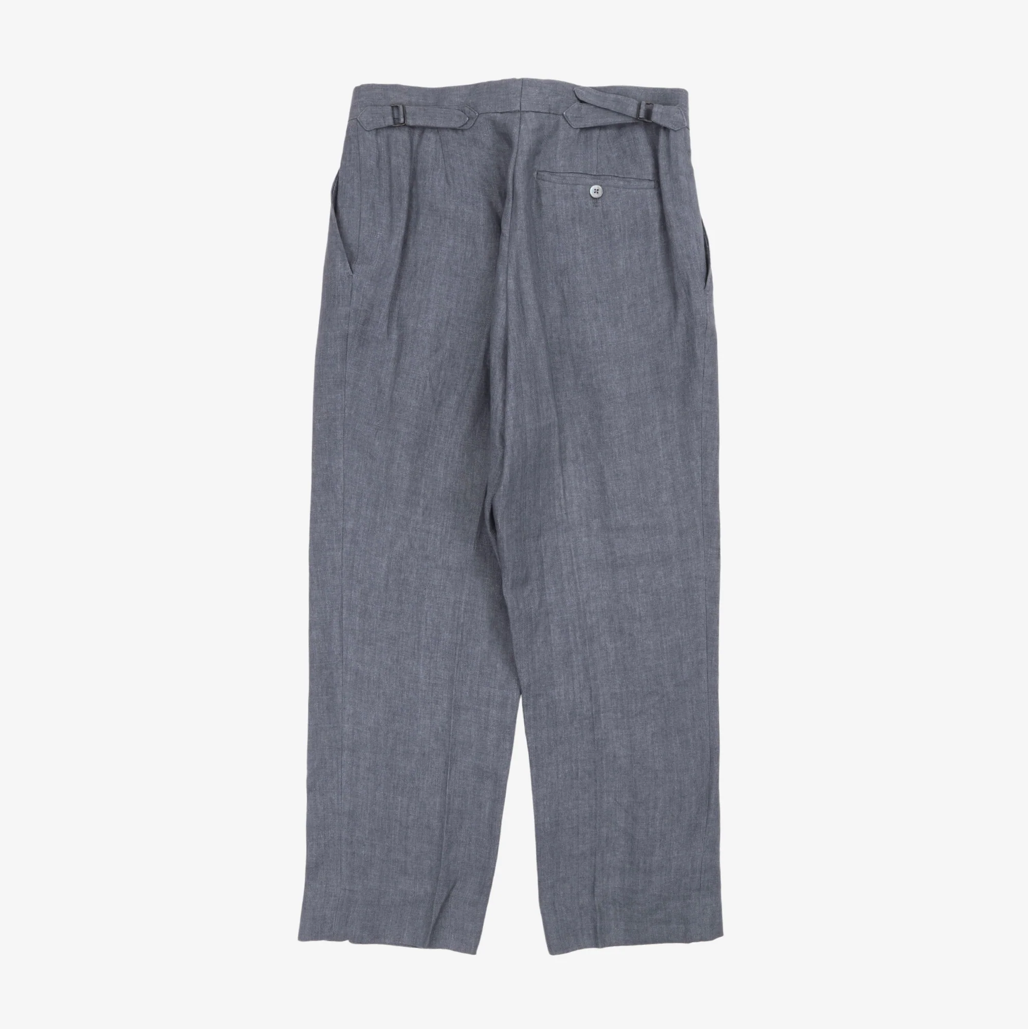 Pleated Linen Trousers (32W X 26.5L) - Image 2