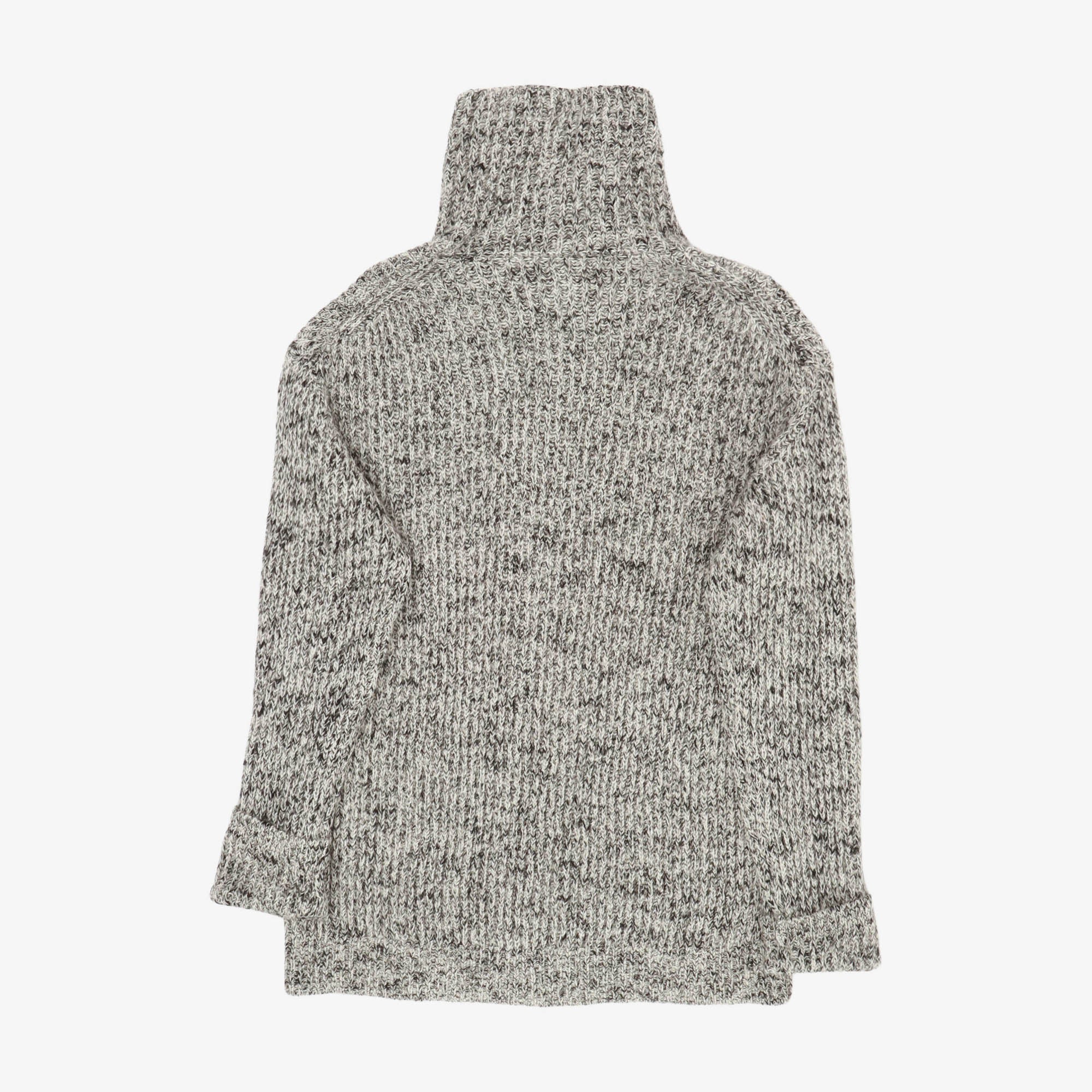 Rib Turtleneck Knit Zip Sweater - Image 2