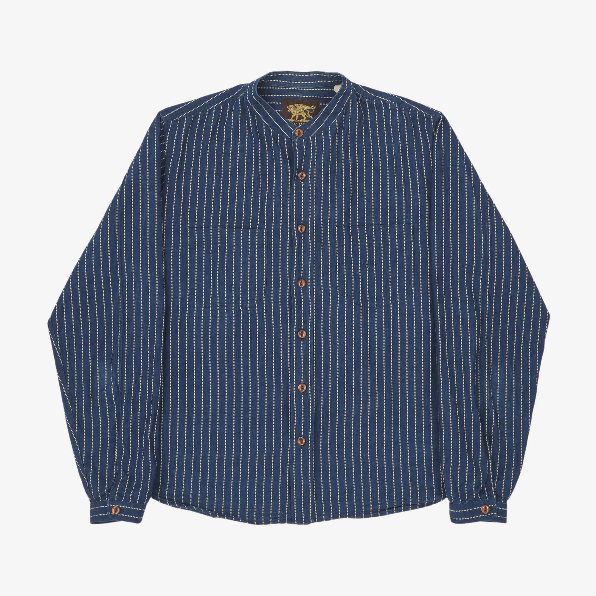 Selvedge Band Collar Wabash Shirt