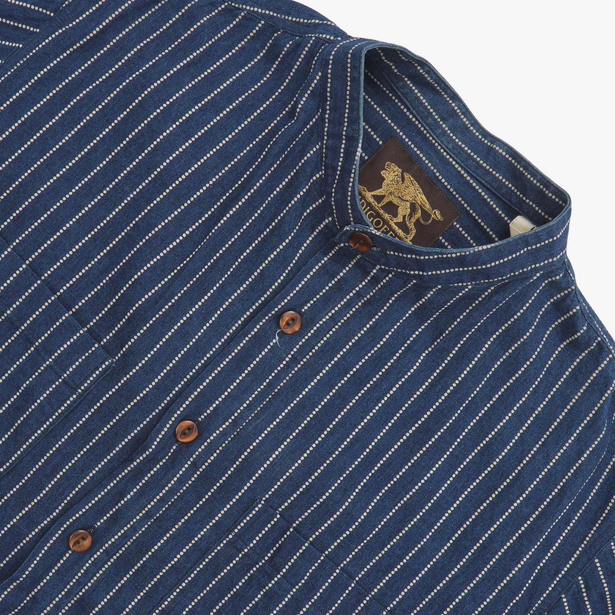 Selvedge Band Collar Wabash Shirt - Image 3