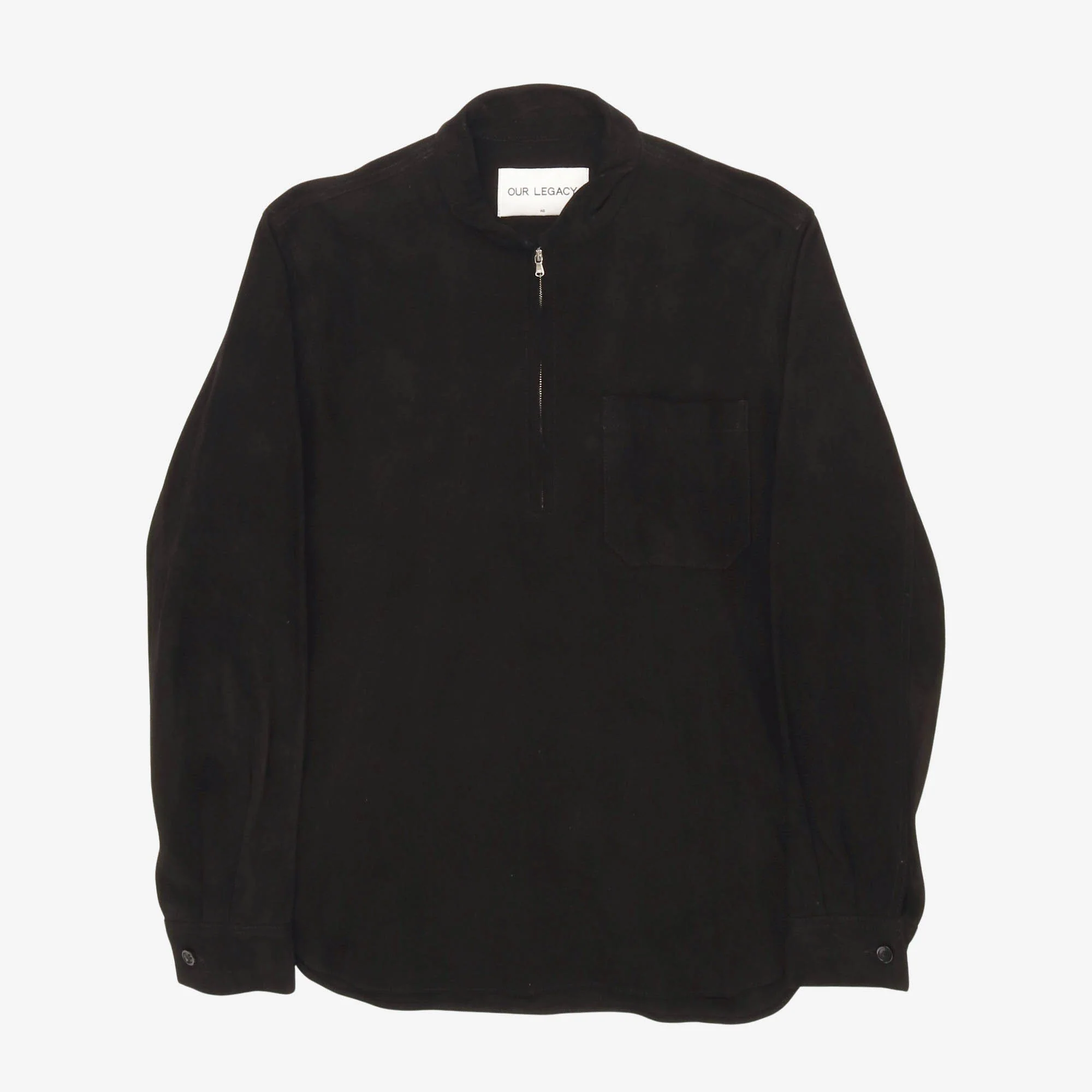 Shawl Half Zip Suede Shirt